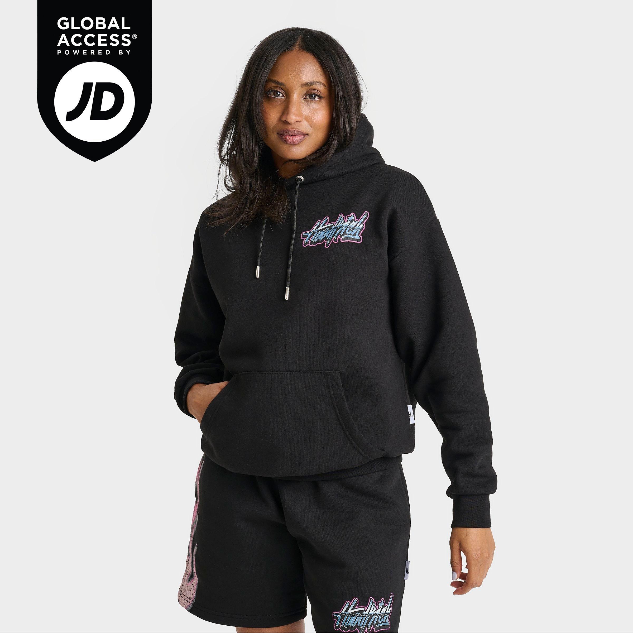 Hoodrich Women's Heart Dice Pullover Hoodie in Black/Multi Size: XS