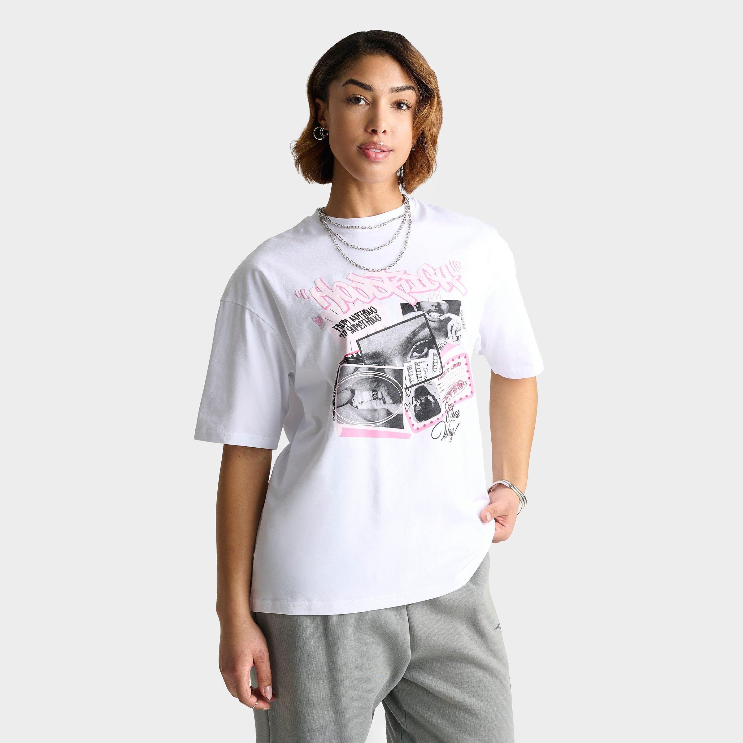 Hoodrich Women's Fray Boyfriend T-shirt In White