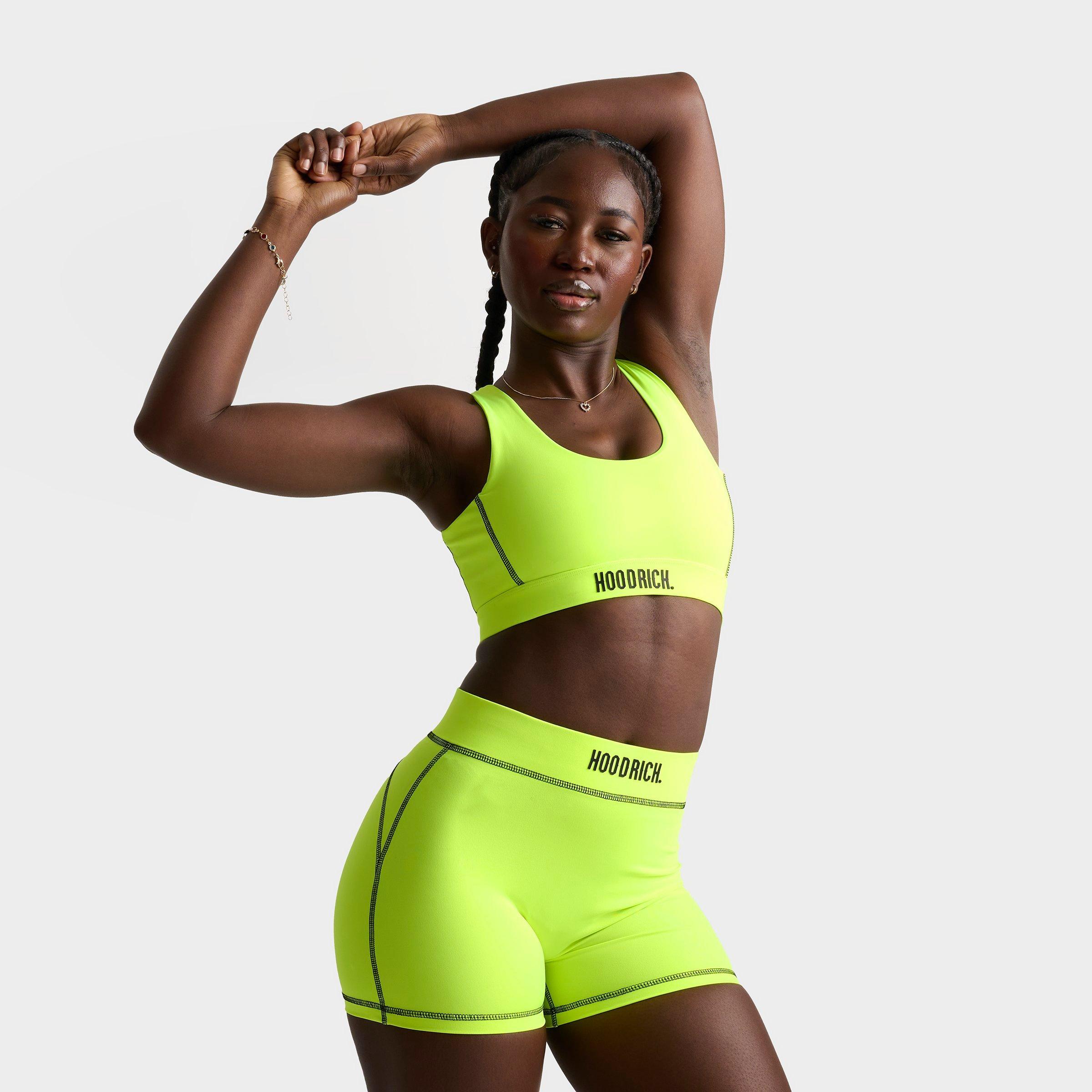 Hoodrich Women's Frame Cut-out Bralette in Green/Neon Green Size Small