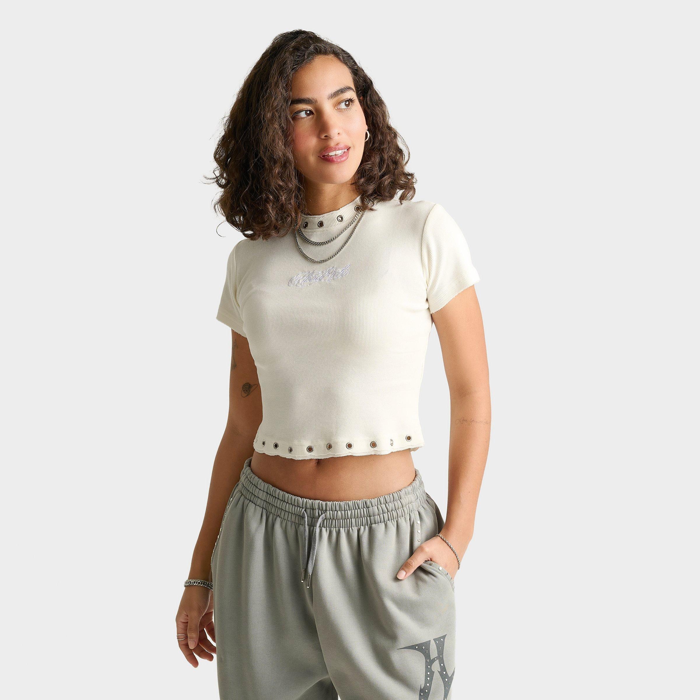 Hoodrich Women's Baya Eyelet Fitted Cropped T-Shirt
