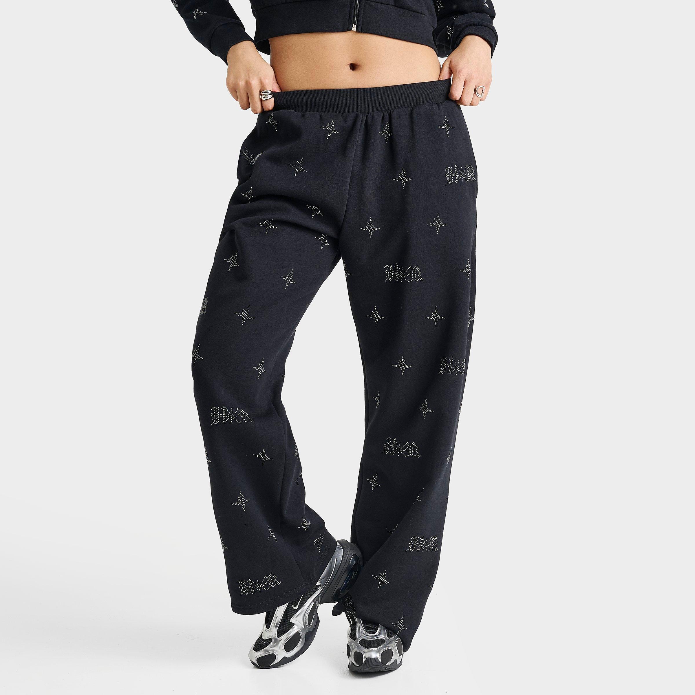 Hoodrich Women's Razor Rhinestone Wide-Leg Jogger Pants