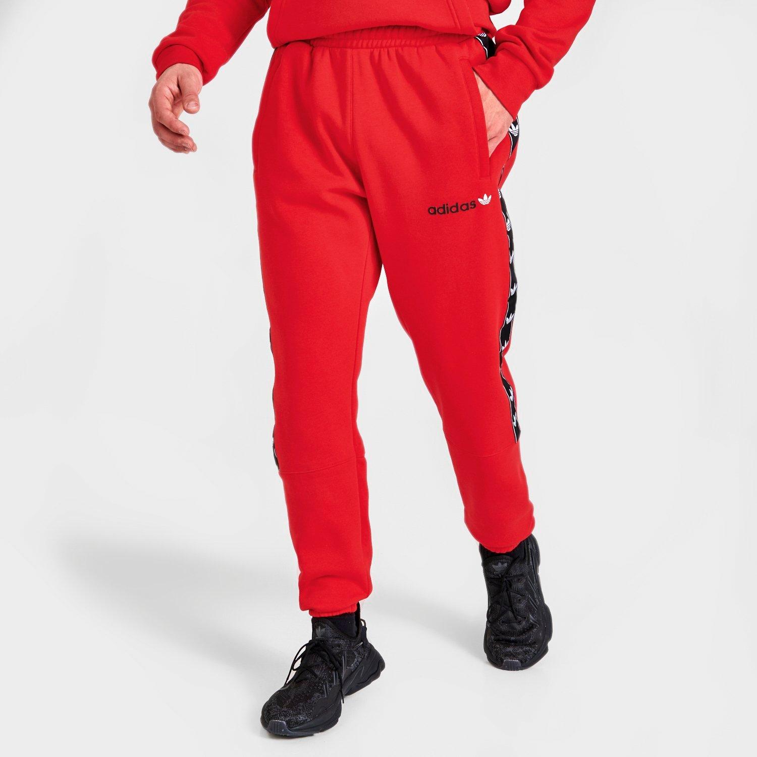 Adidas Originals Adidas Men s Originals Tape Fleece Jogger Sweatpants In Vivid Red ModeSens