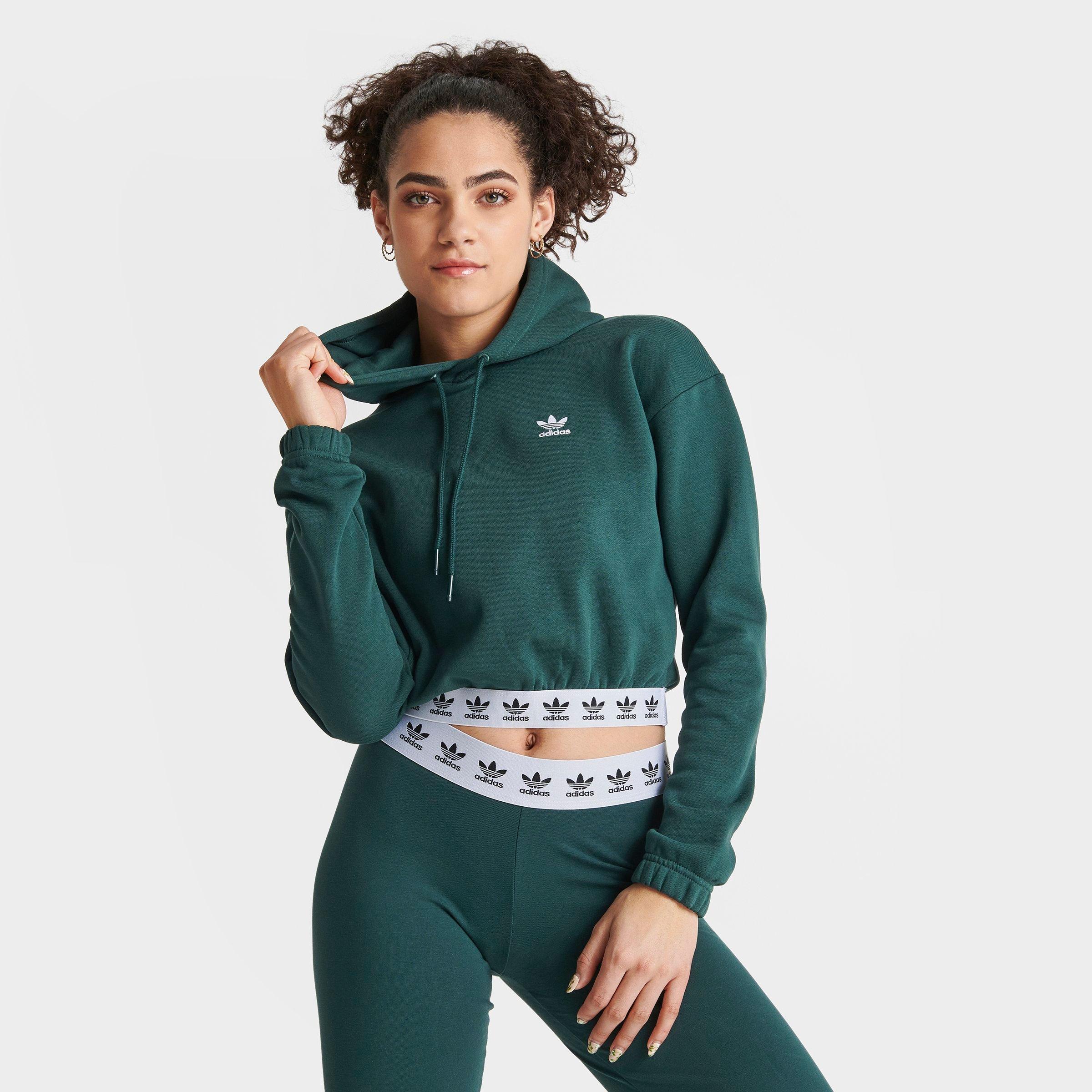 Adidas green cropped discount hoodie