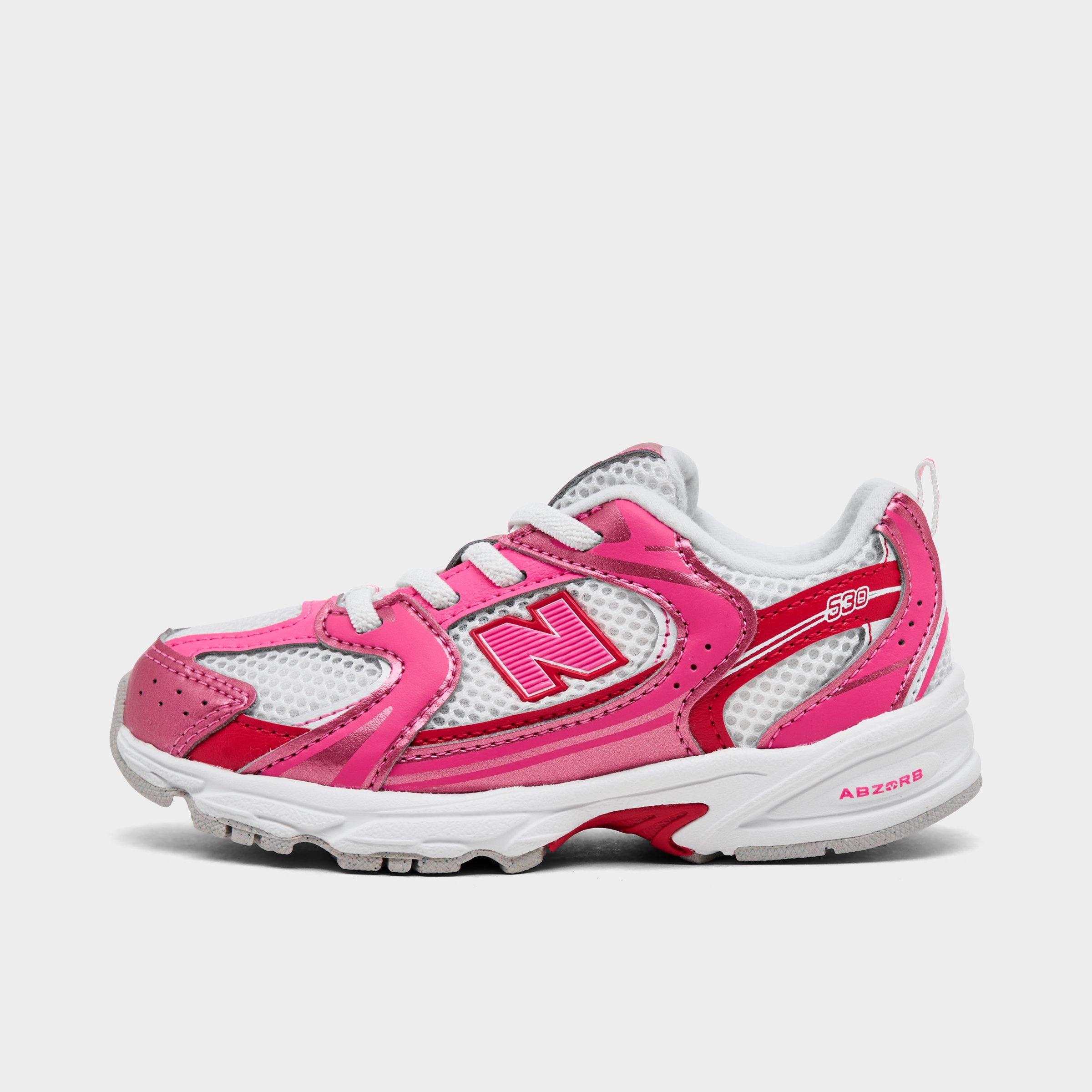 New Balance Girls' Toddler 530 Casual Shoes in Pink Satin/Shadow Red Size: 4.0