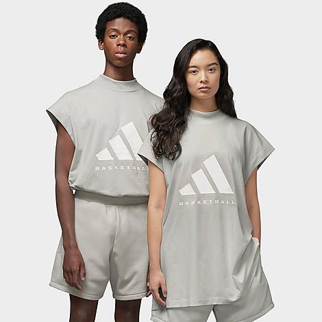 Adidas Originals Adidas Basketball One Sleeveless Tank Top In Metal Grey