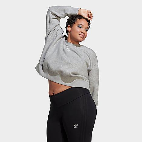 Shop Adidas Originals Adidas Women's Originals Adicolor Essentials Crew Long Sleeve Sweatshirt (plus Size) In Medium Grey Heather