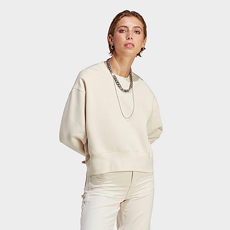 Shop Adidas Originals Adidas Women's Originals Adicolor Essentials Crew Long Sleeve Sweatshirt In Wonder White 