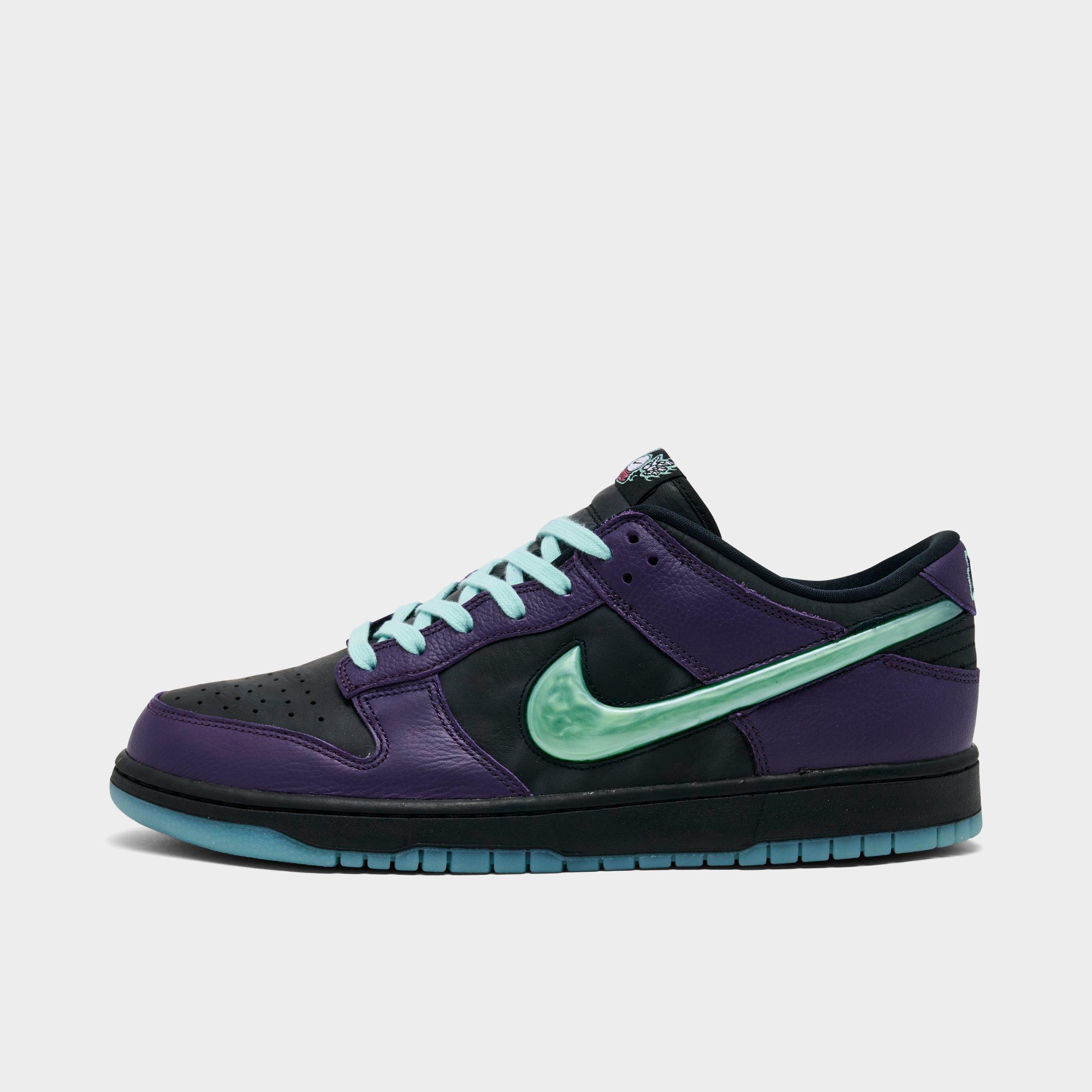 Nike Men's Dunk Low Retro Limited Casual Shoes in Black/Grand Purple/Artisan Teal Size: 7.5