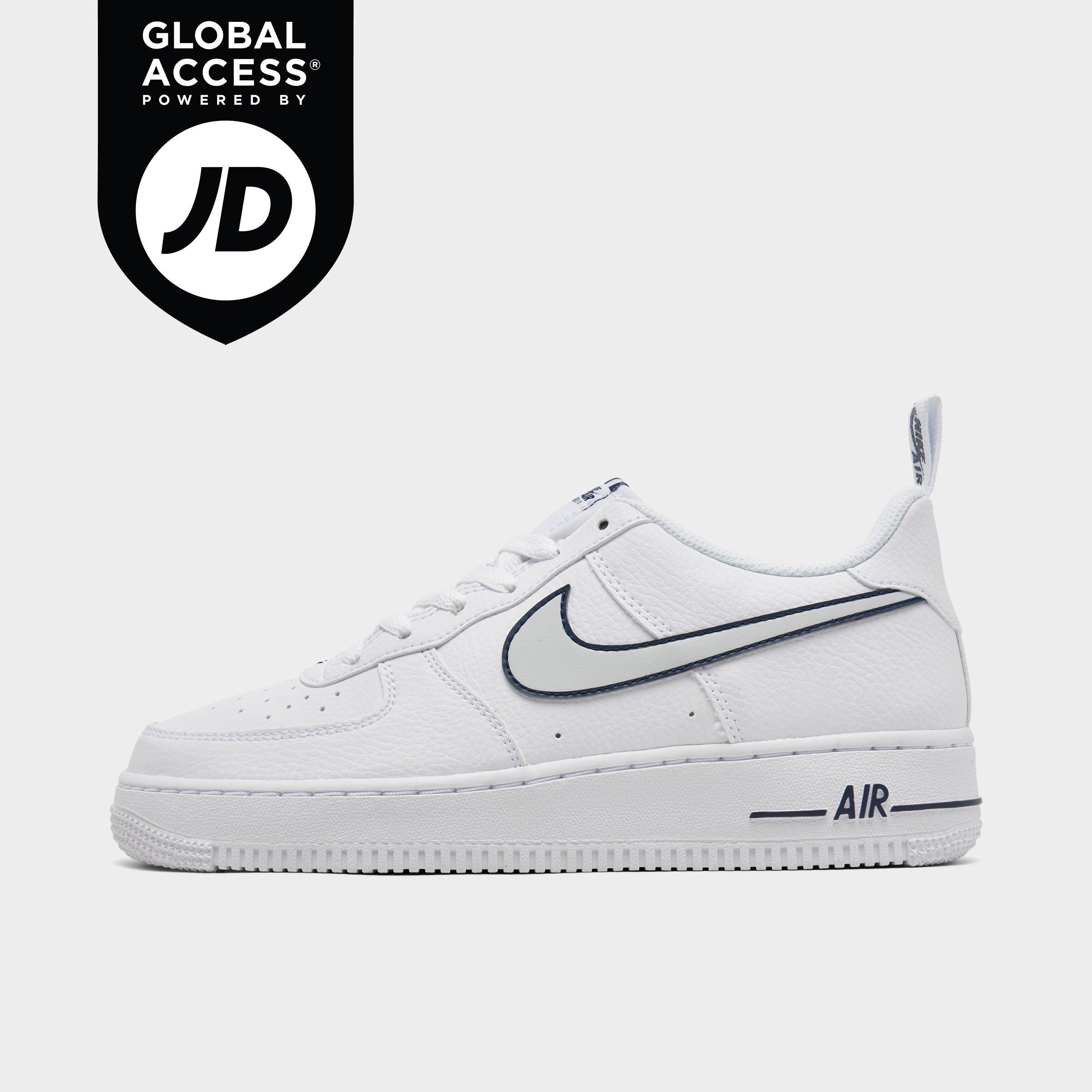 Nike Big Kids' Air Force 1 Lv8 Casual Shoes In White/photon Dust/midnight Navy