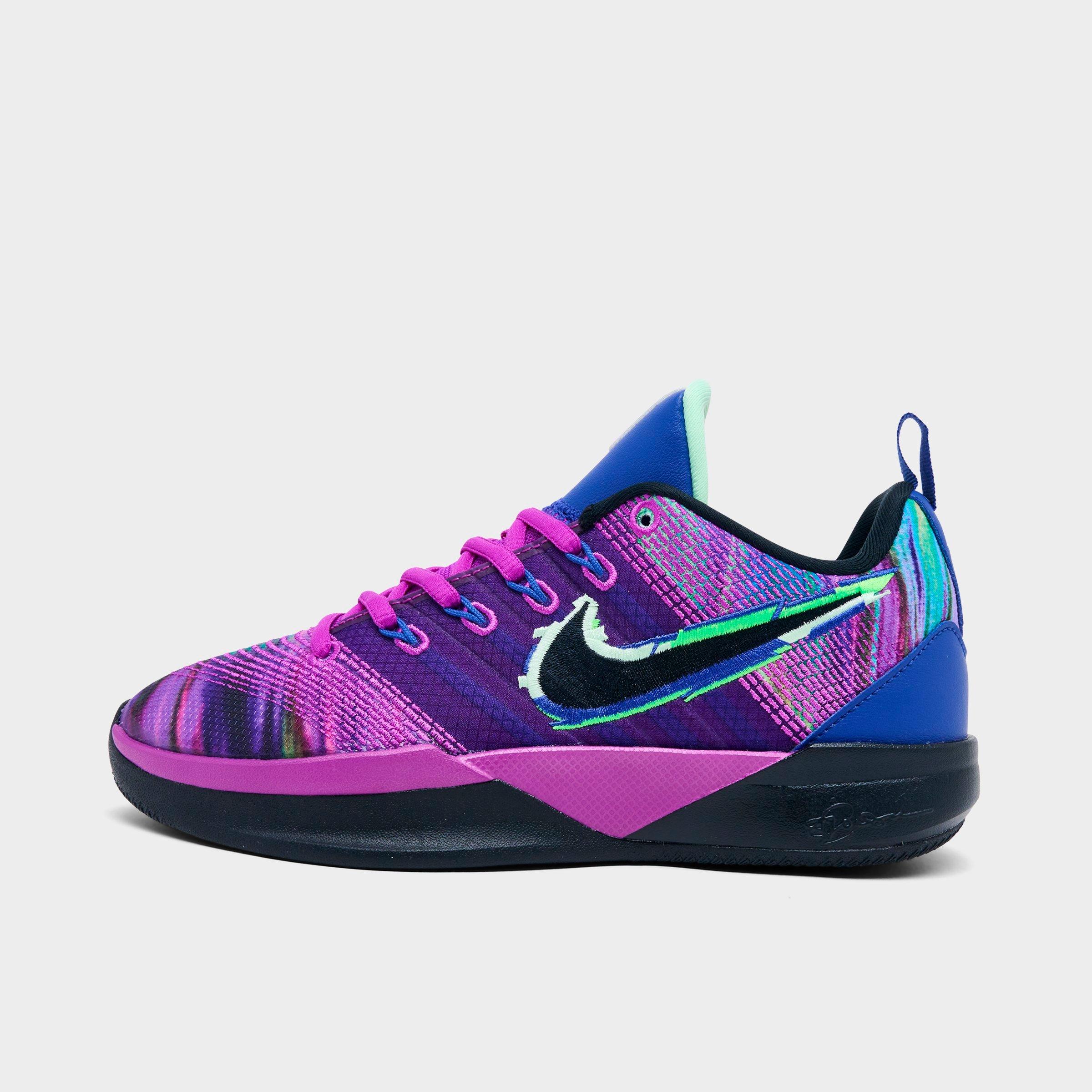 Nike Big Kids Sabrina 3 Basketball Shoes in Vivid Purple/Deep Night/Vapor Green Size: 1.0