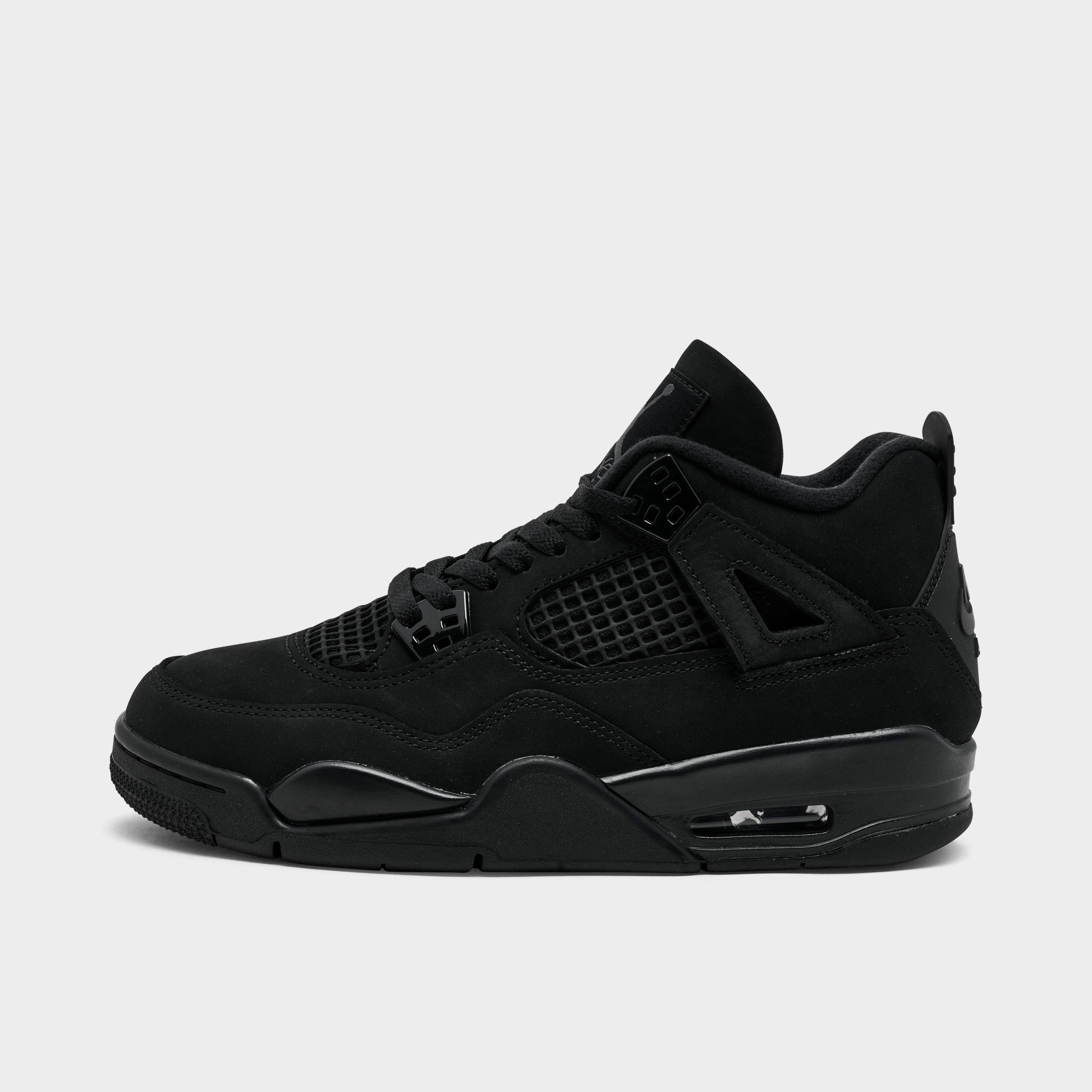 Jordan Big Kids Air Retro 4 Basketball Shoes in Black/Light Graphite Size: 3.5