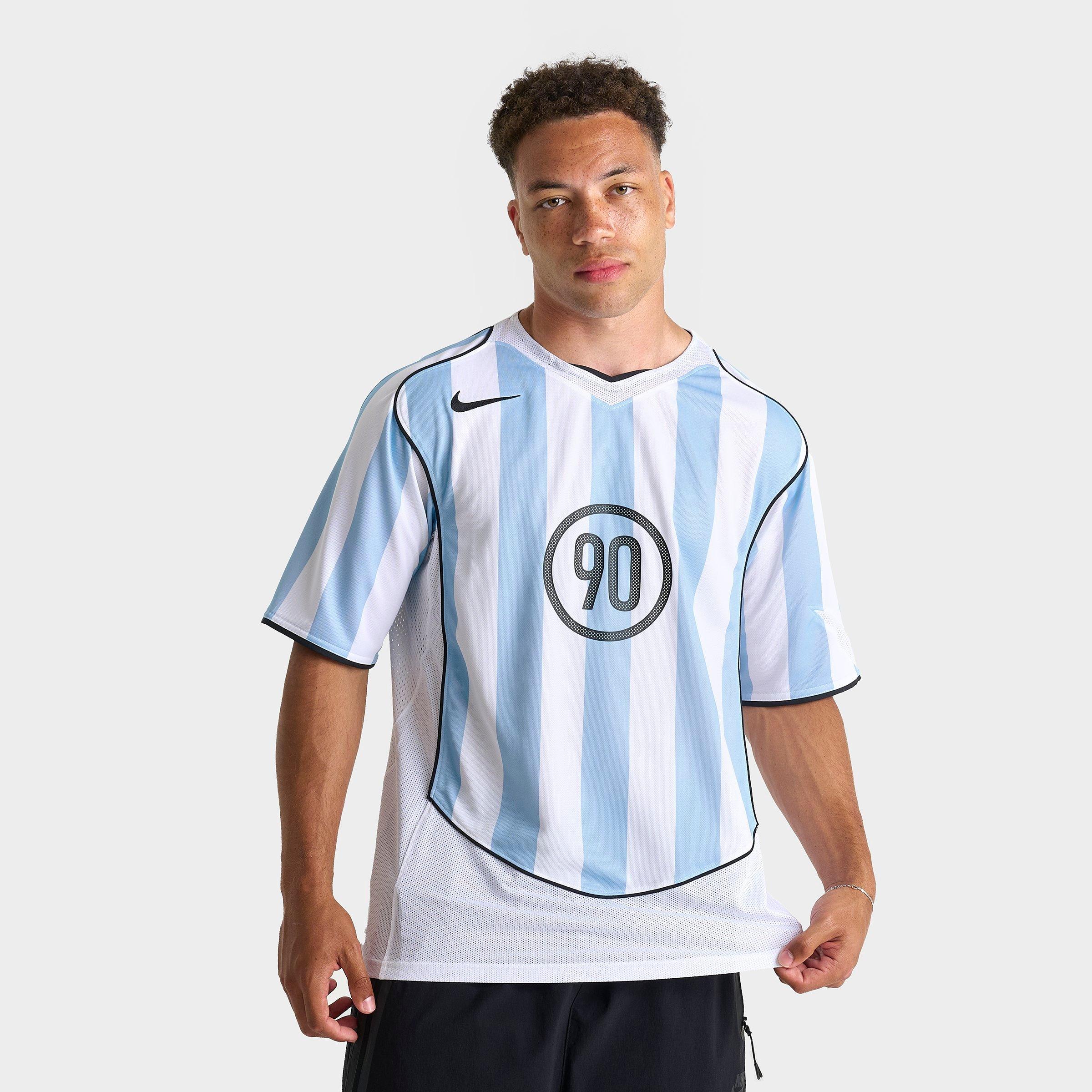 Nike Men's Total 90 Dri-FIT Soccer Jersey in Psychic Blue/White/Black Size: Small