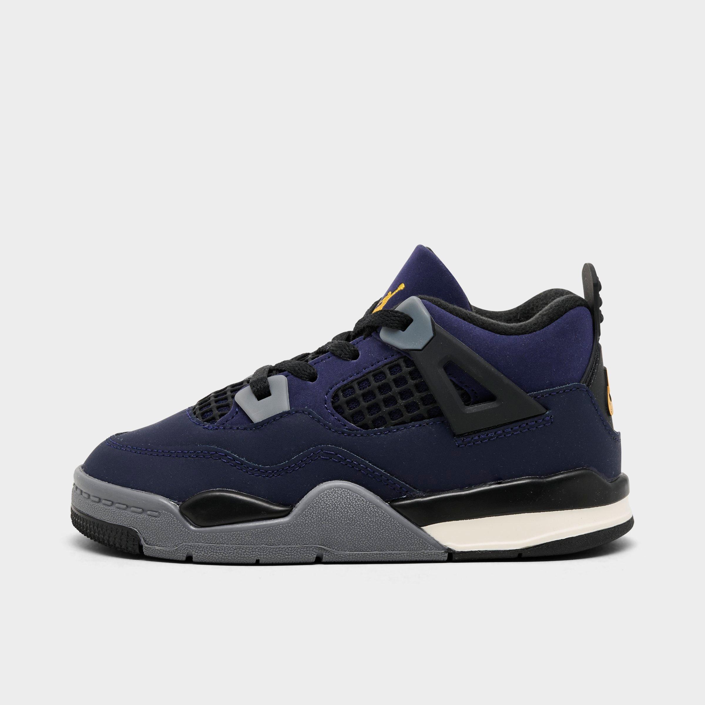 Jordan Kids Toddler Air Retro 4 Basketball Shoes in Cave Stone/Black/Moon Particle Size: 2.0