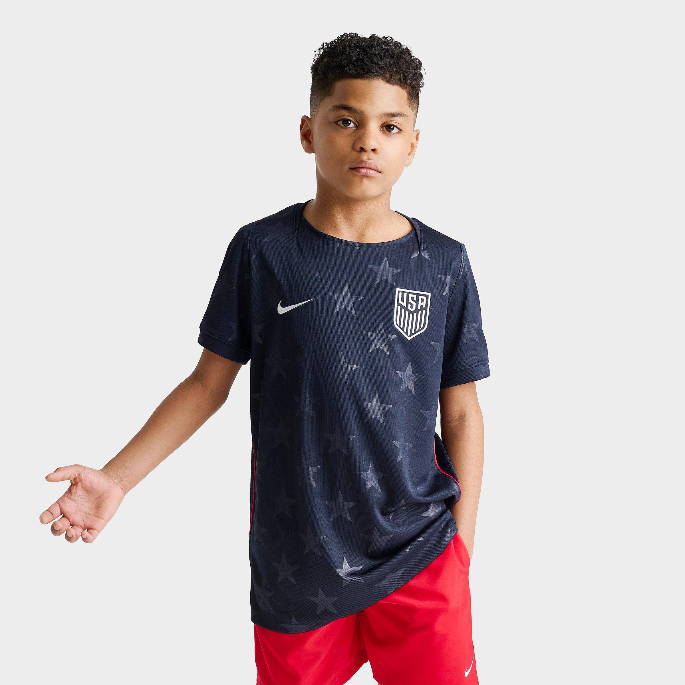 Nike Big Kids USA 26 Stadium Away Dri-FIT Replica Soccer Jersey in Dark Obsidian/University Red Size: XS