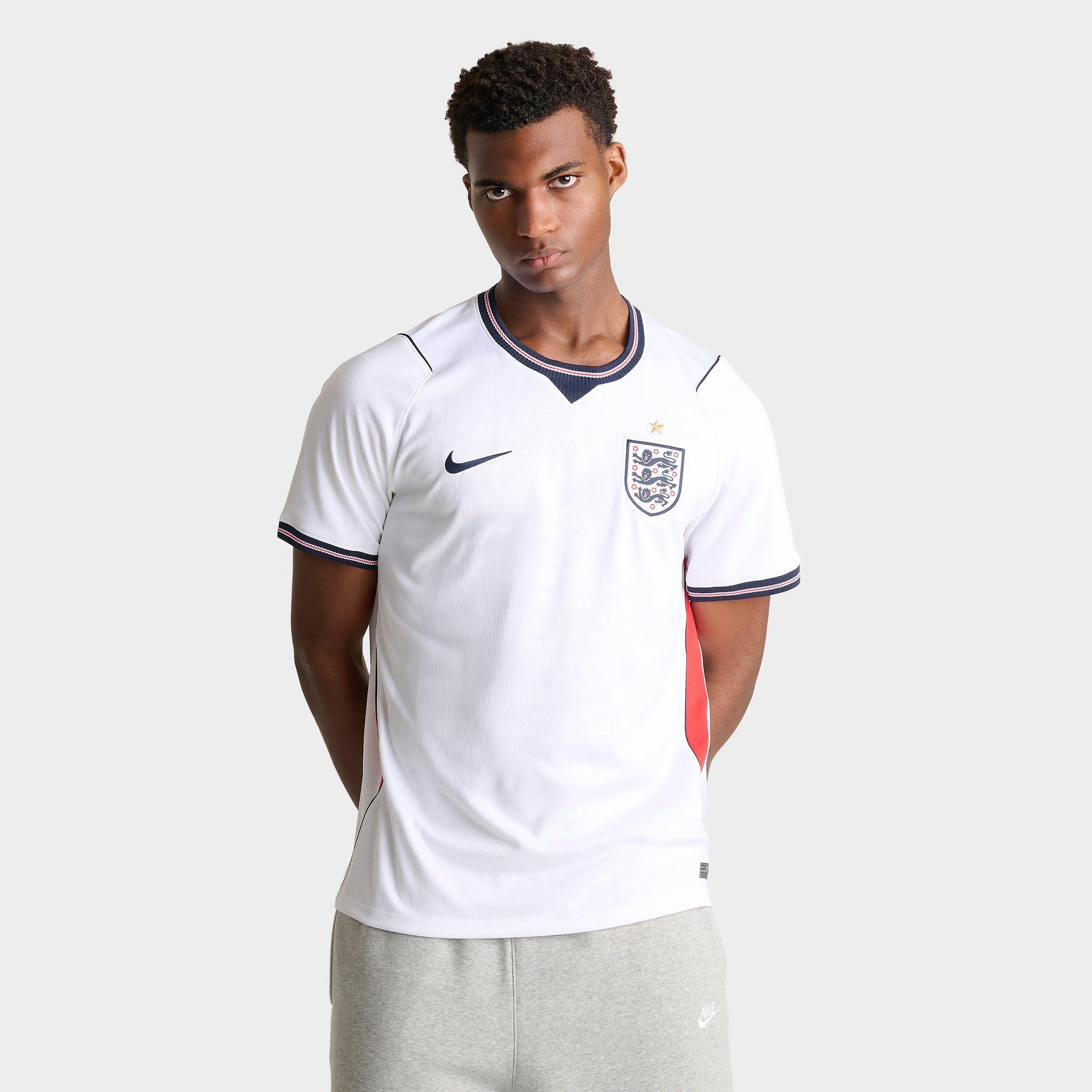 Nike Men's England 2026 Stadium Home Dri-FIT Replica Soccer Jersey in White/Speed Red/Obsidian Size: Small