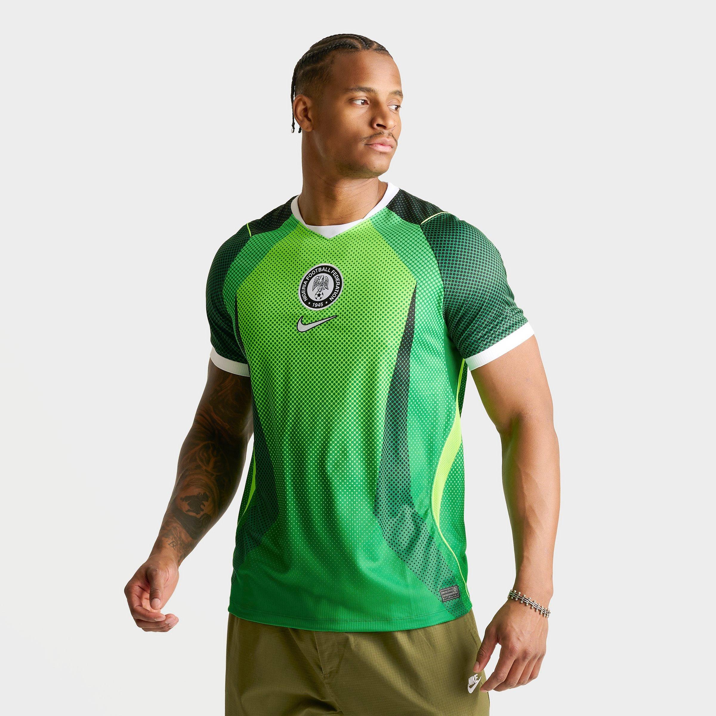Nike Men's Nigeria 2026 Stadium Home Dri-FIT Replica Soccer Jersey in Pine Green/Electric Green/White Size: Small