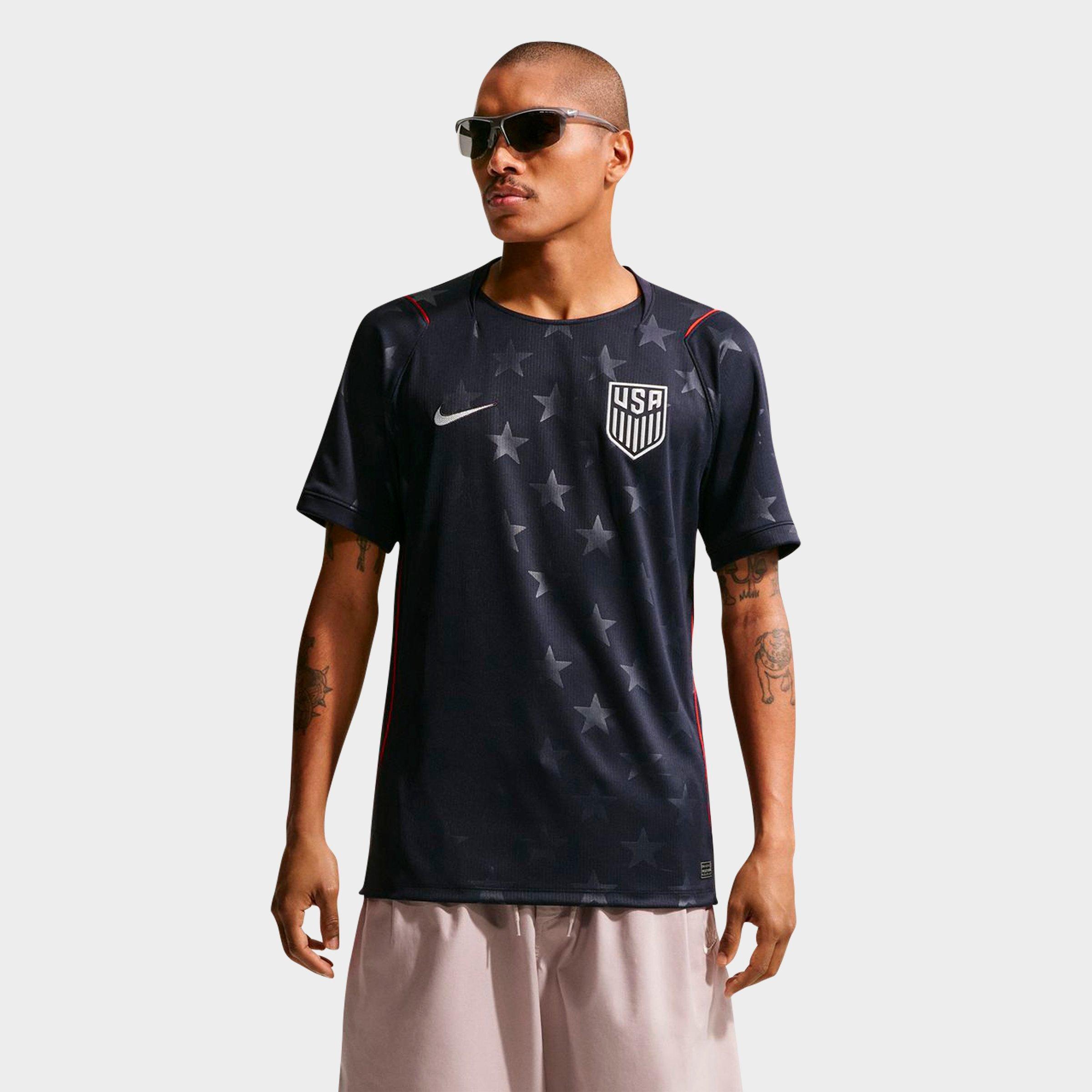 Nike Men's USA 26 Stadium Away Dri-FIT Replica Soccer Jersey in Dark Obsidian/Pure Platinum Size: Small