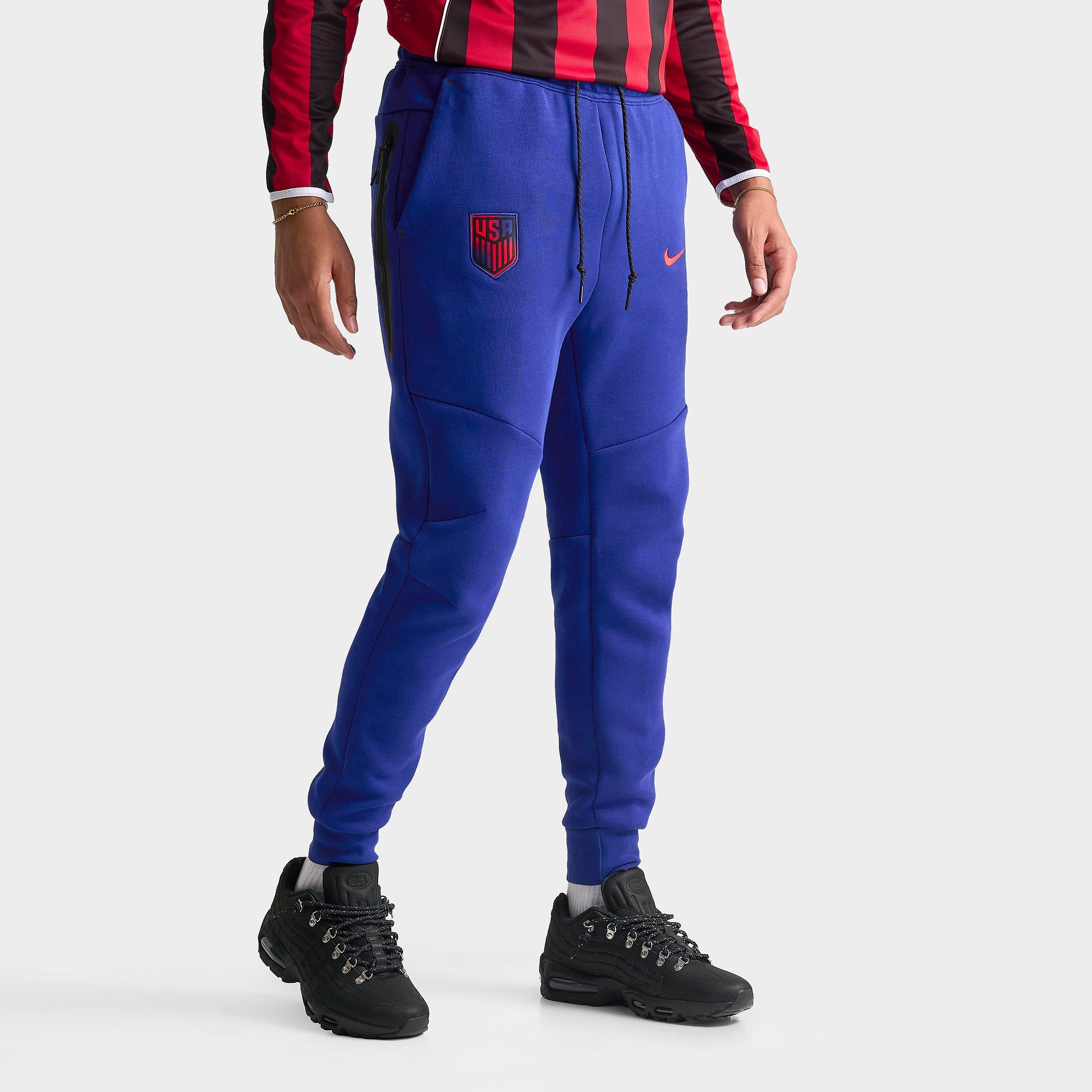 Nike Men's United States Soccer Tech Fleece Jogger Pants in Deep Royal Blue/Challenge Red Size: Small