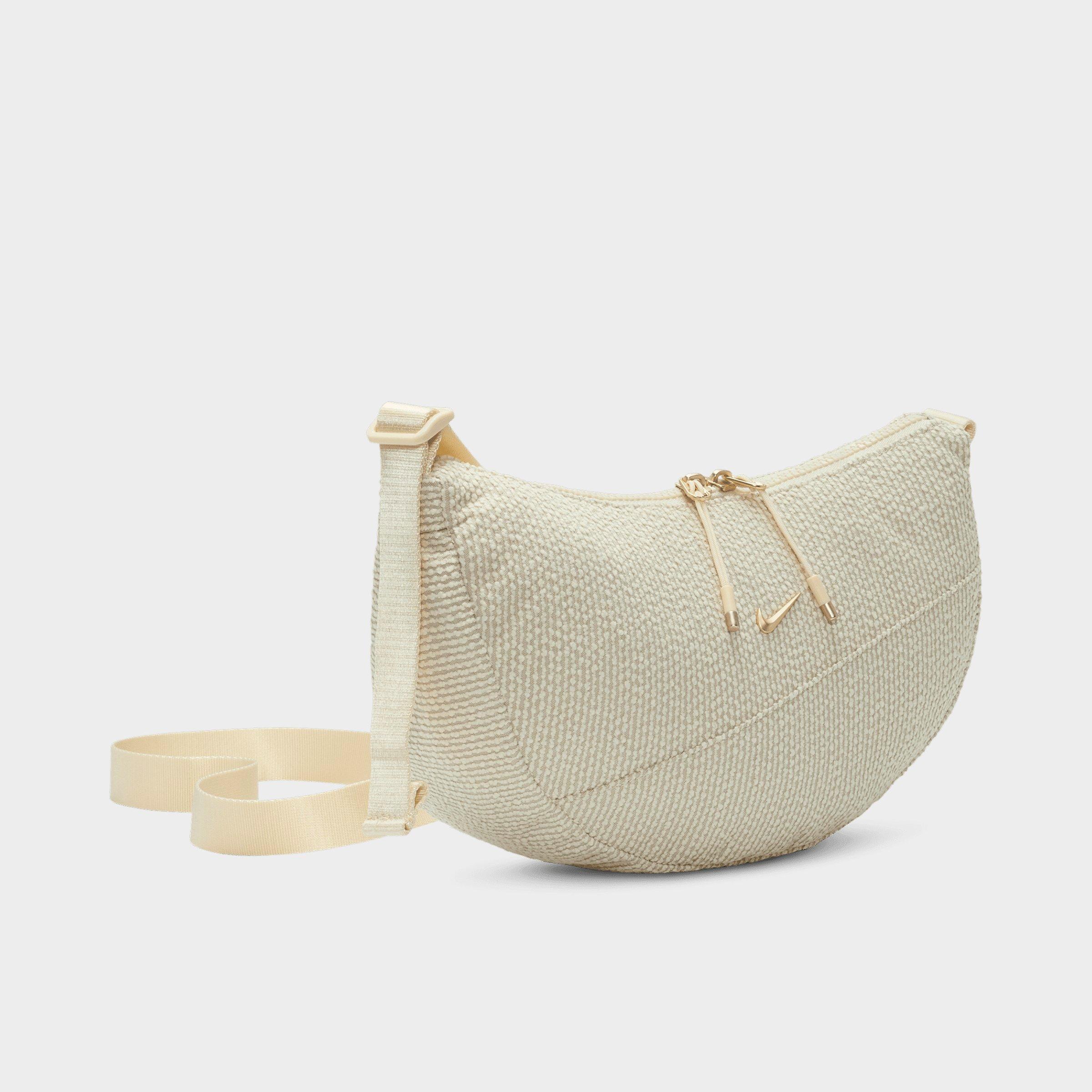 Nike Women's Aura Cord Crescent Crossbody Bag (4L) in Light Khaki/Light Khaki/Light Transparent Gold