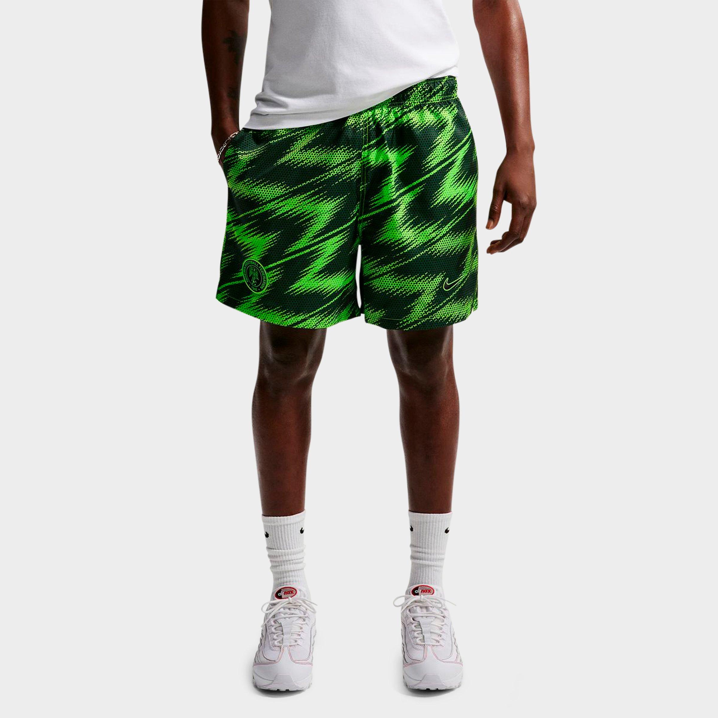 Nike Men's Club Nigeria Soccer Flow Shorts in Electric Green/Pro Green/Electric Green Size: Small