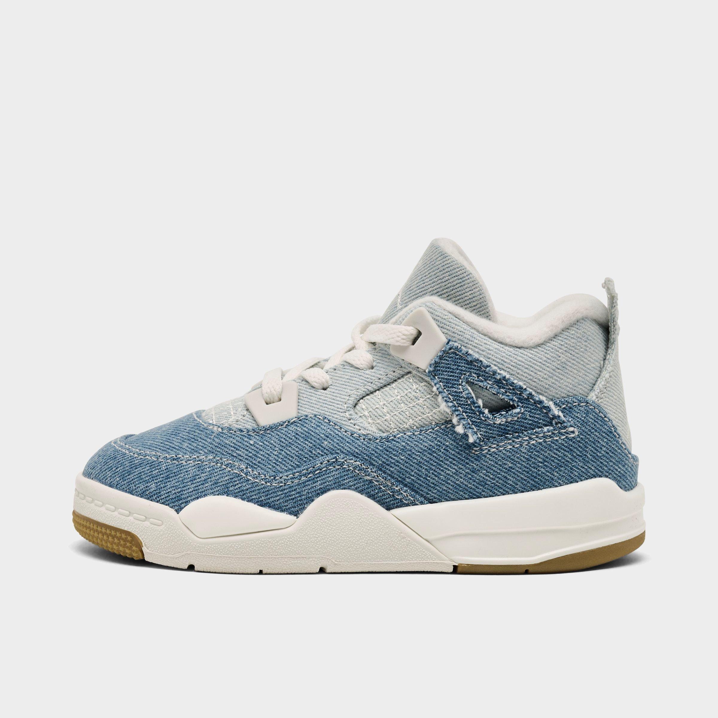 Jordan Kids Toddler Air Retro Textile Basketball Shoes in Sail/Gum Light Brown/Worn Blue Size: 4