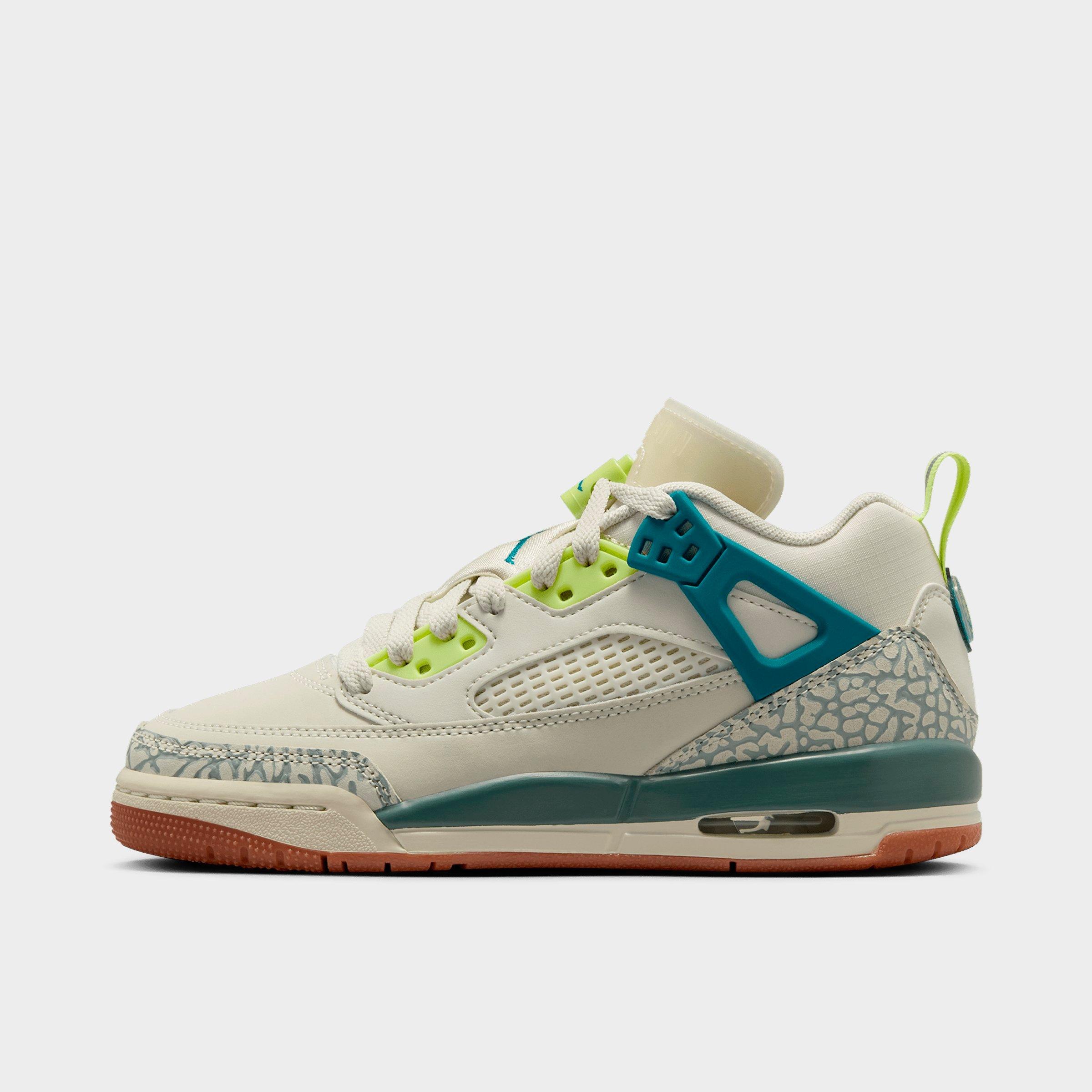 Jordan Big Kids Spizike Low Casual Shoes in Sea Glass/Dusty Sage/Light Lemon Twist Size: 6.5