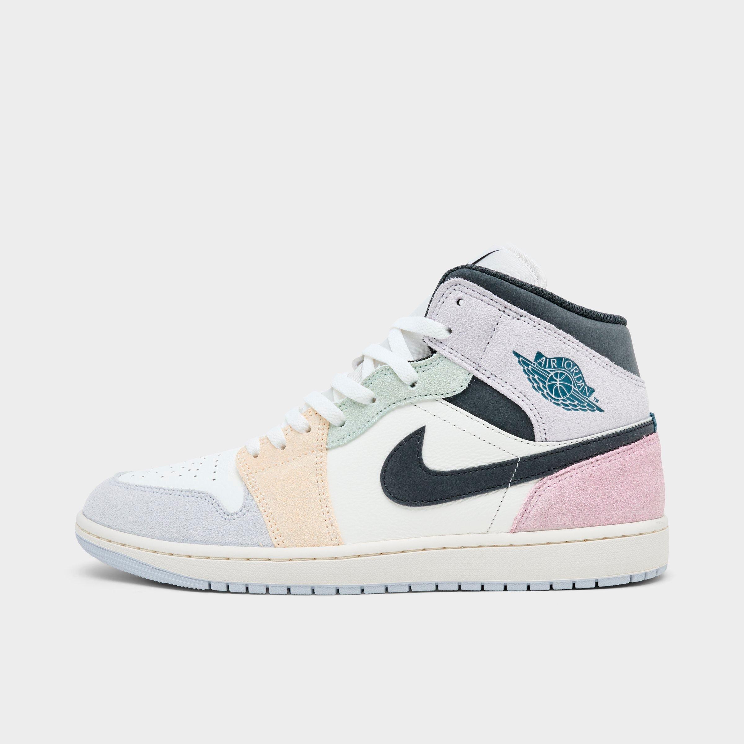 Jordan Men's Air Retro 1 Mid SE Casual Shoes in Sail/Iced Jade/Anthracite Size: 7.5