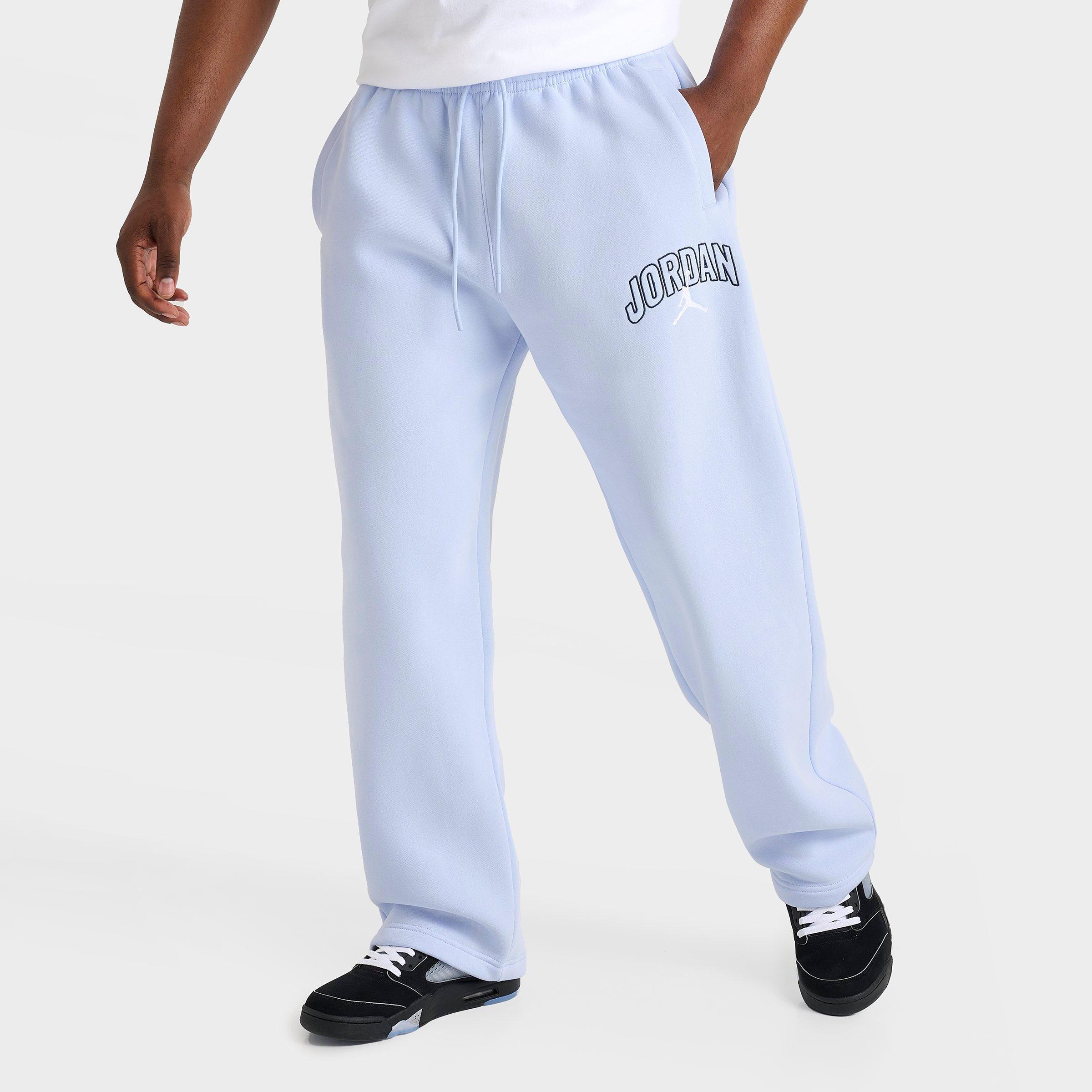 Jordan Men's Brooklyn Fleece Wordmark Logo Oversized Sweatpants in Blue/Hydrogen Blue Size XL Cotton/Polyester/Fleece