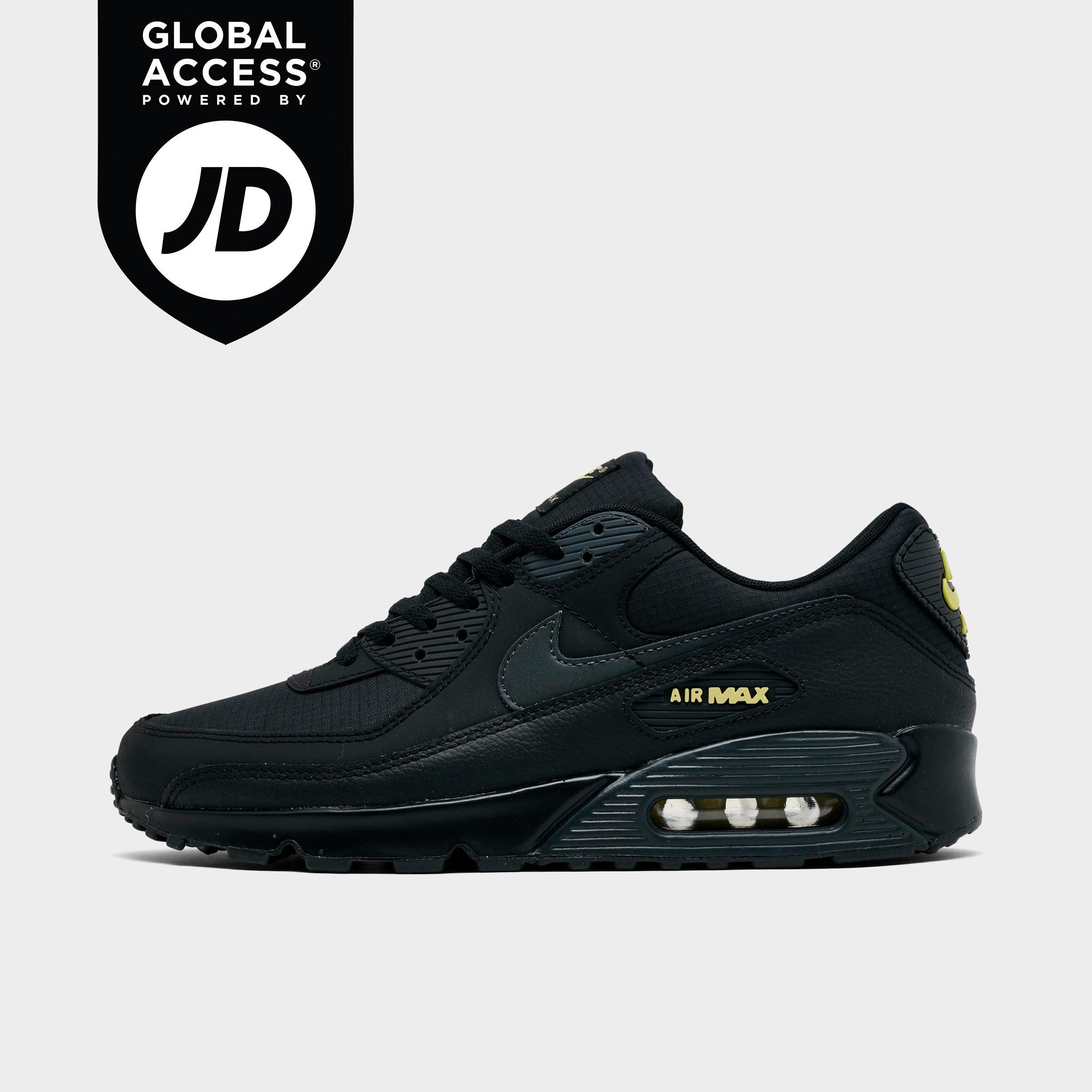 Nike Men's Air Max 90 Casual Shoes in Black/Buff Gold/Anthracite Size: 7.5
