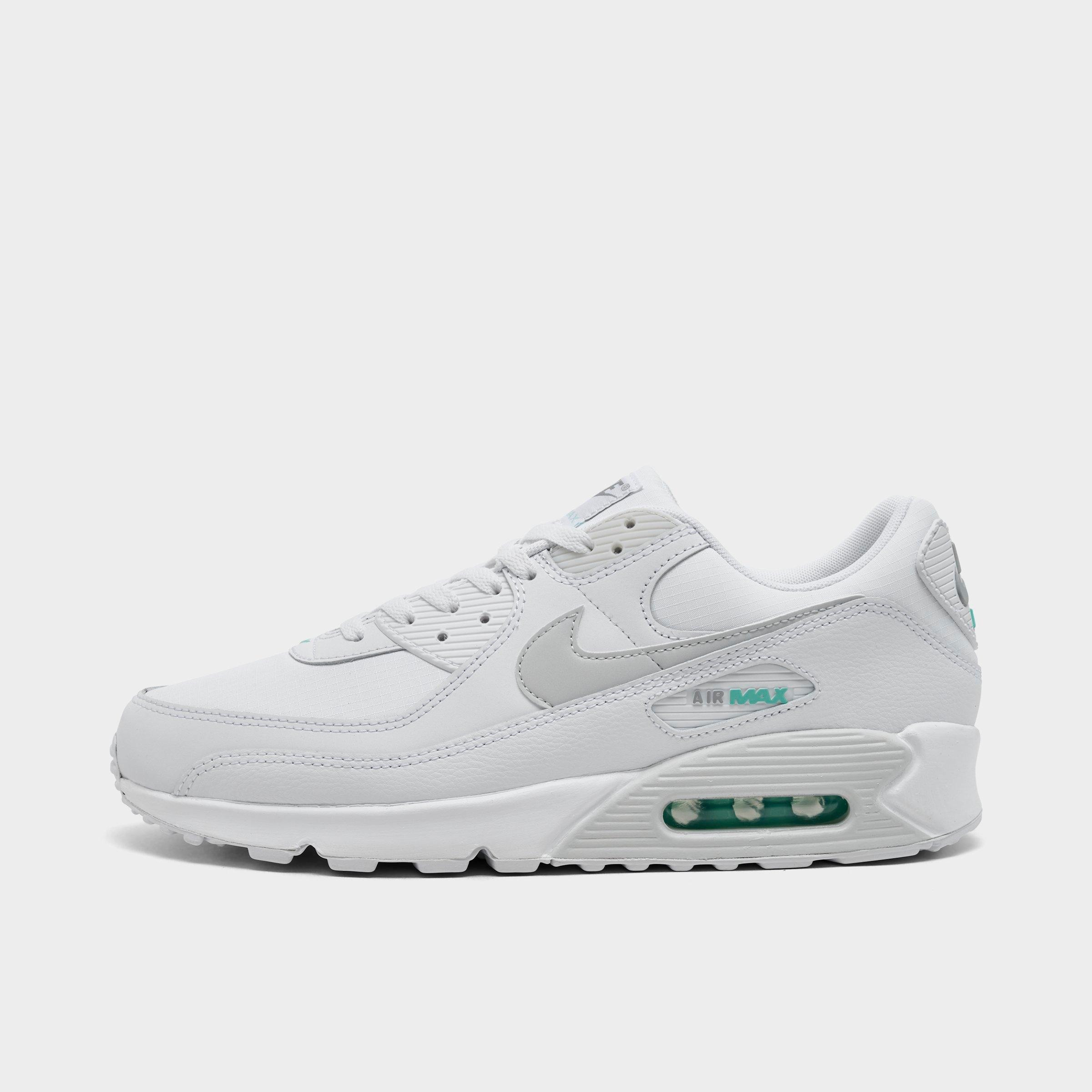 Nike Men's Air Max 90 Casual Shoes in White/Photon Dust/Hyper Turquoise Size: 7.5