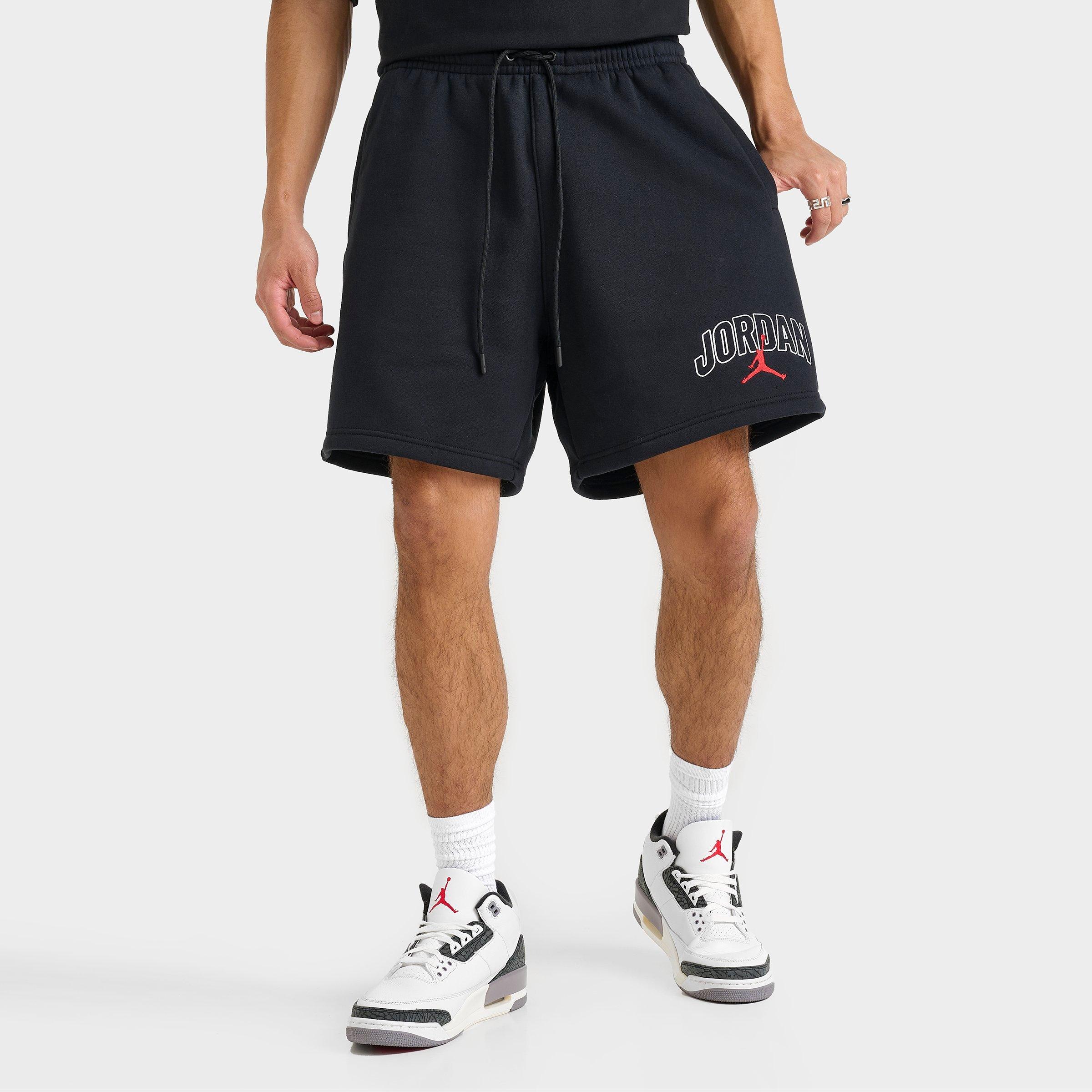 Jordan Men's Brooklyn Fleece Graphic Shorts in Black/Black Size XL Cotton/Polyester/Fleece