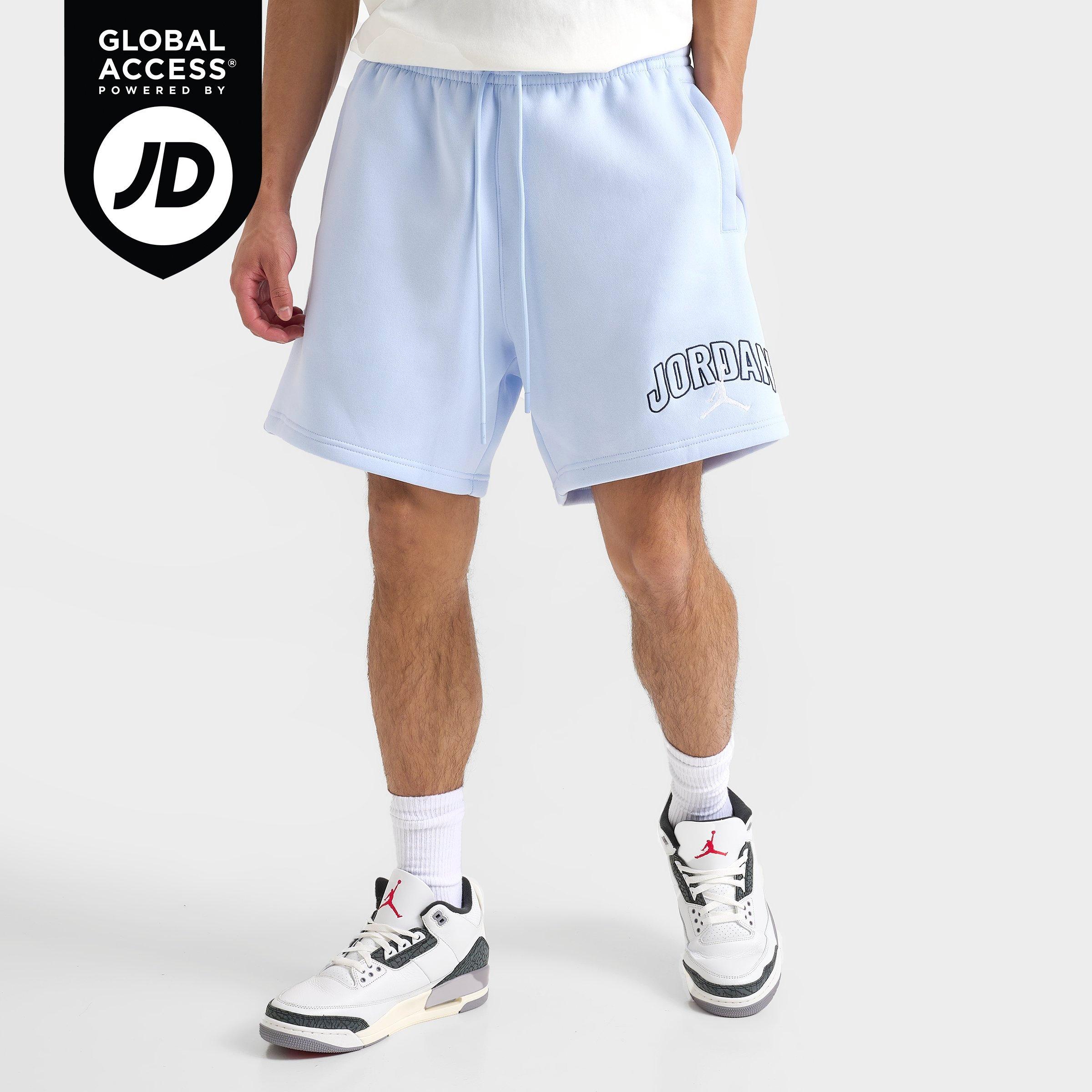 Jordan Men's Brooklyn Fleece Graphic Shorts in Hydrogen Blue/Sail Size: Small