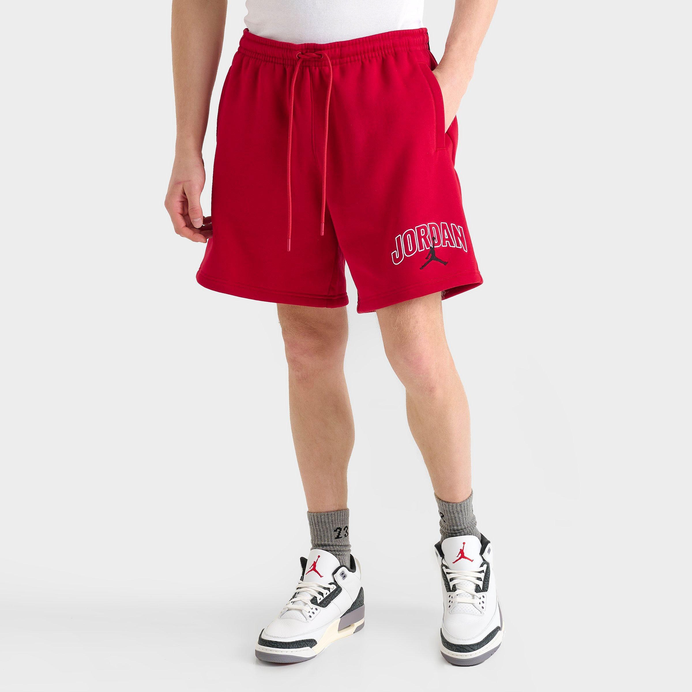 Jordan Men's Brooklyn Fleece Graphic Shorts in Red/Gym Red Size Medium Cotton/Polyester/Fleece