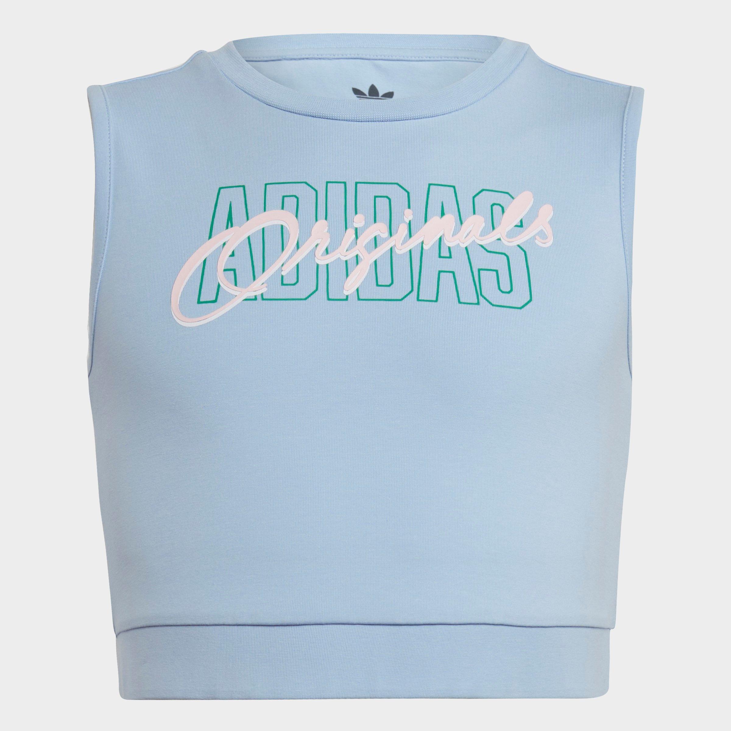 Adidas Originals Adidas Girls\' Little Kids\' And Girls\' Originals Graphic  Print Crop Tank Top In Blue Dawn | ModeSens