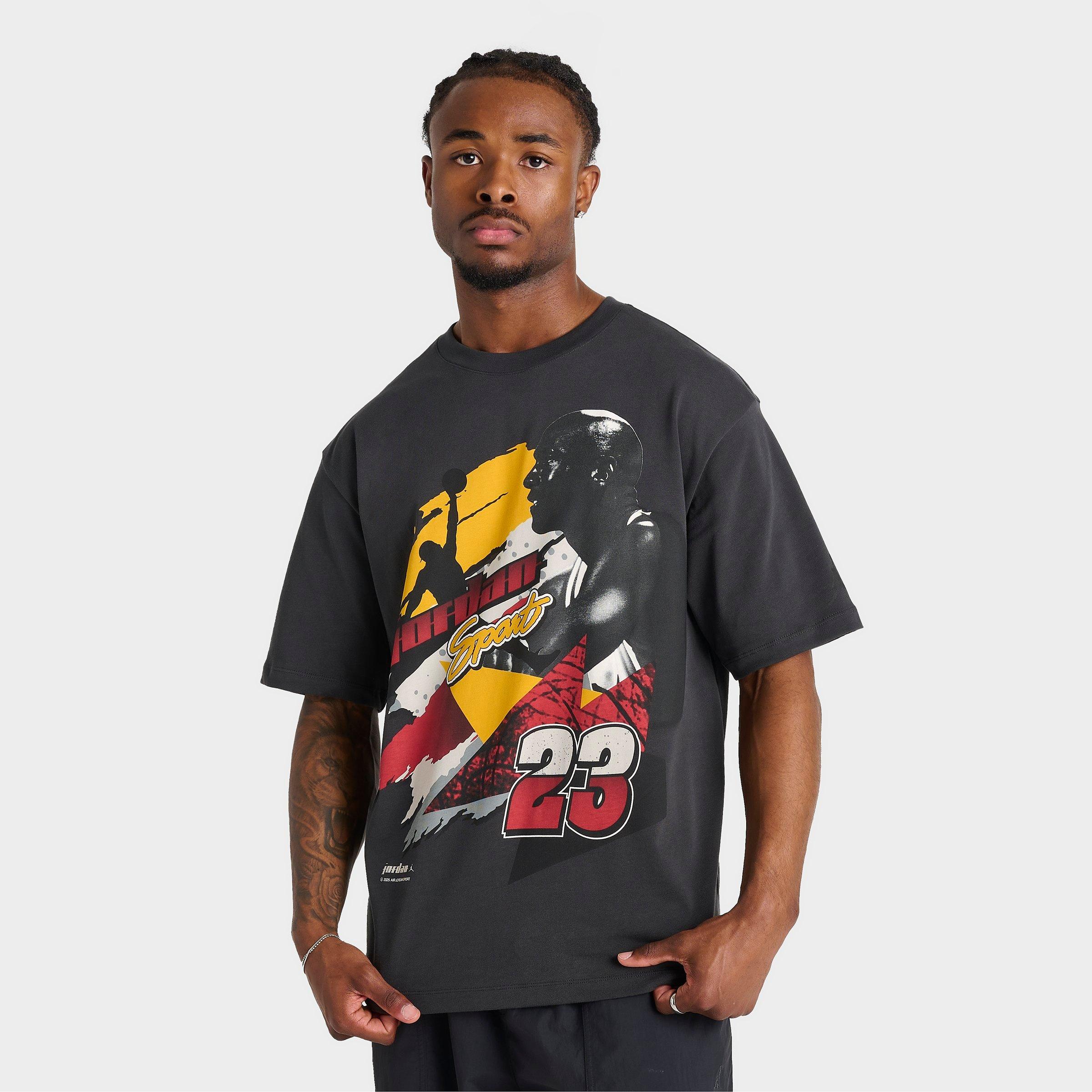 Jordan Men's 1985 Racing T-Shirt in Grey/ Size Small 100% Cotton