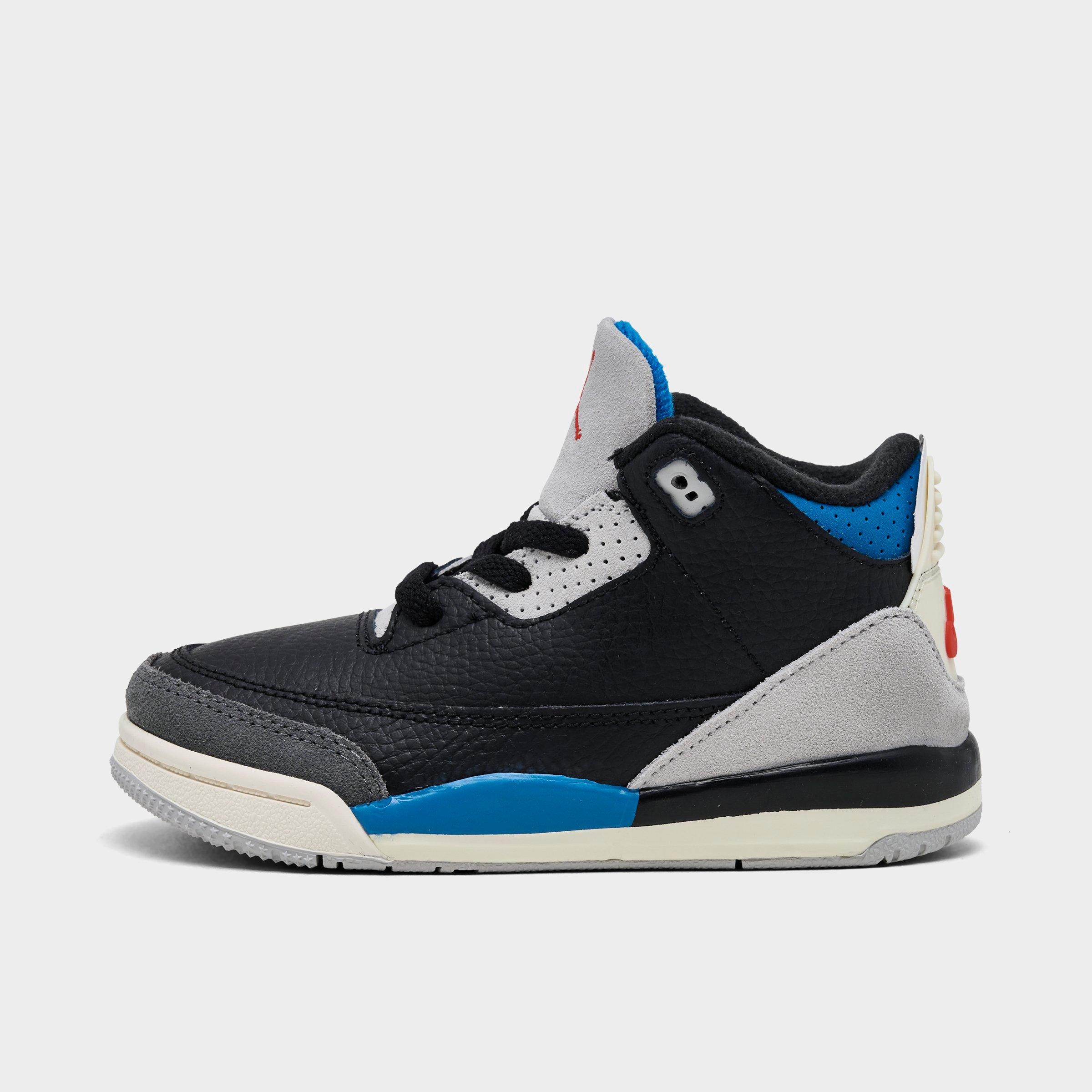 Jordan Kids Toddler Air Retro 3 Basketball Shoes in Black/Chile Red/Neut Size: 4.0