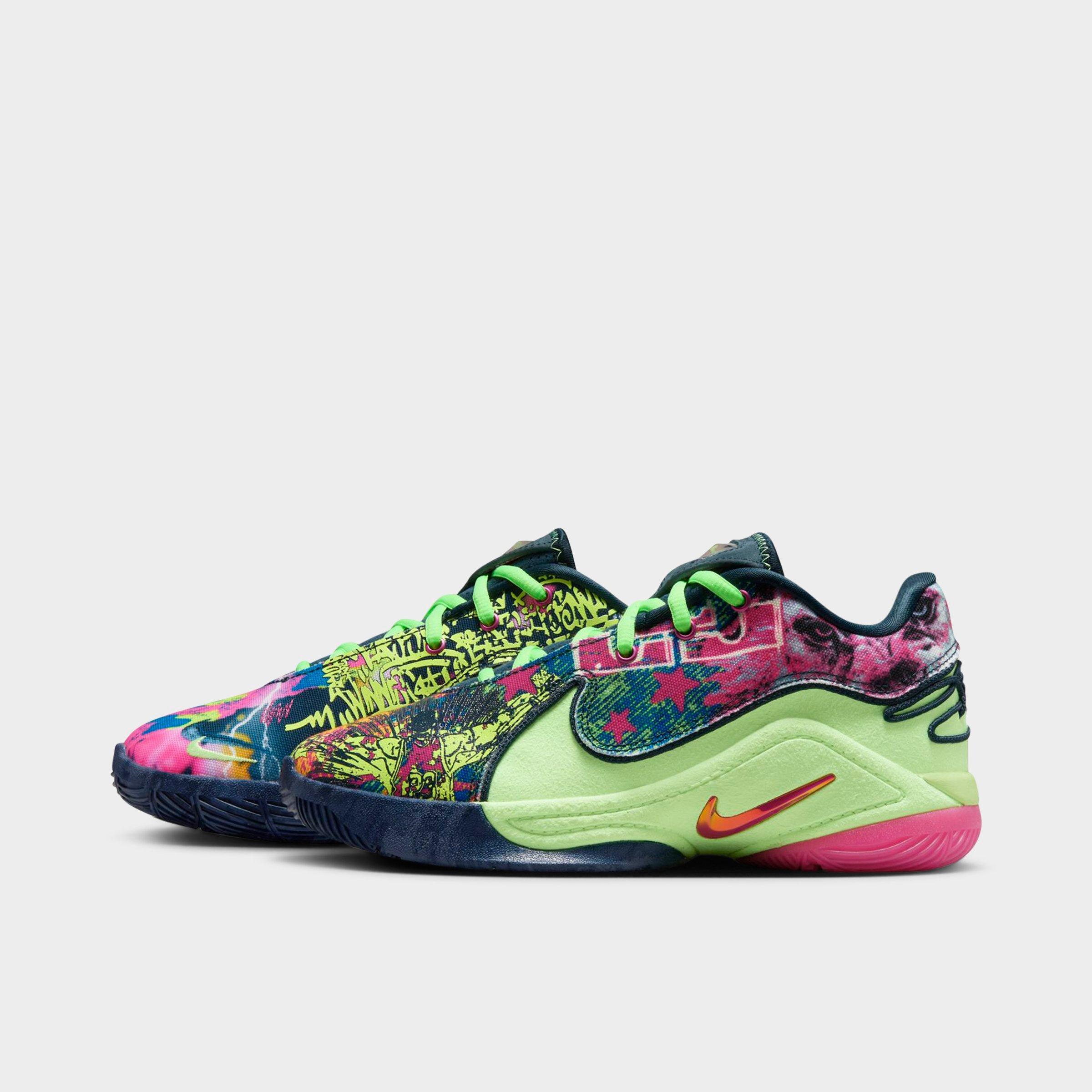 Nike Big Kids LeBron 22 Basketball Shoes in Blustery/Ghost Green/Diffused Blue Size: 3.5