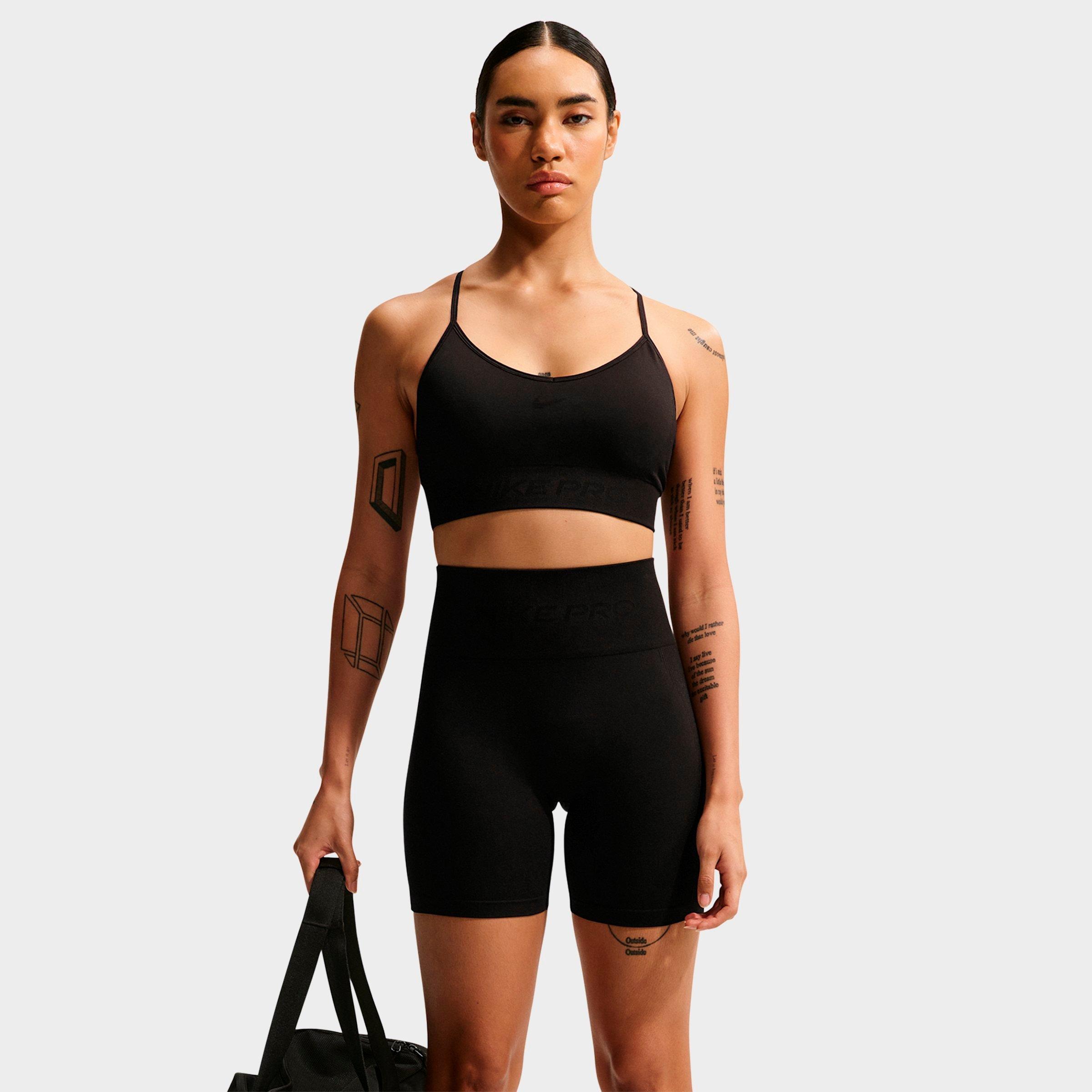 Nike Women's Pro Seamless Light-Support Padded Sports Bra in Black Size: XS