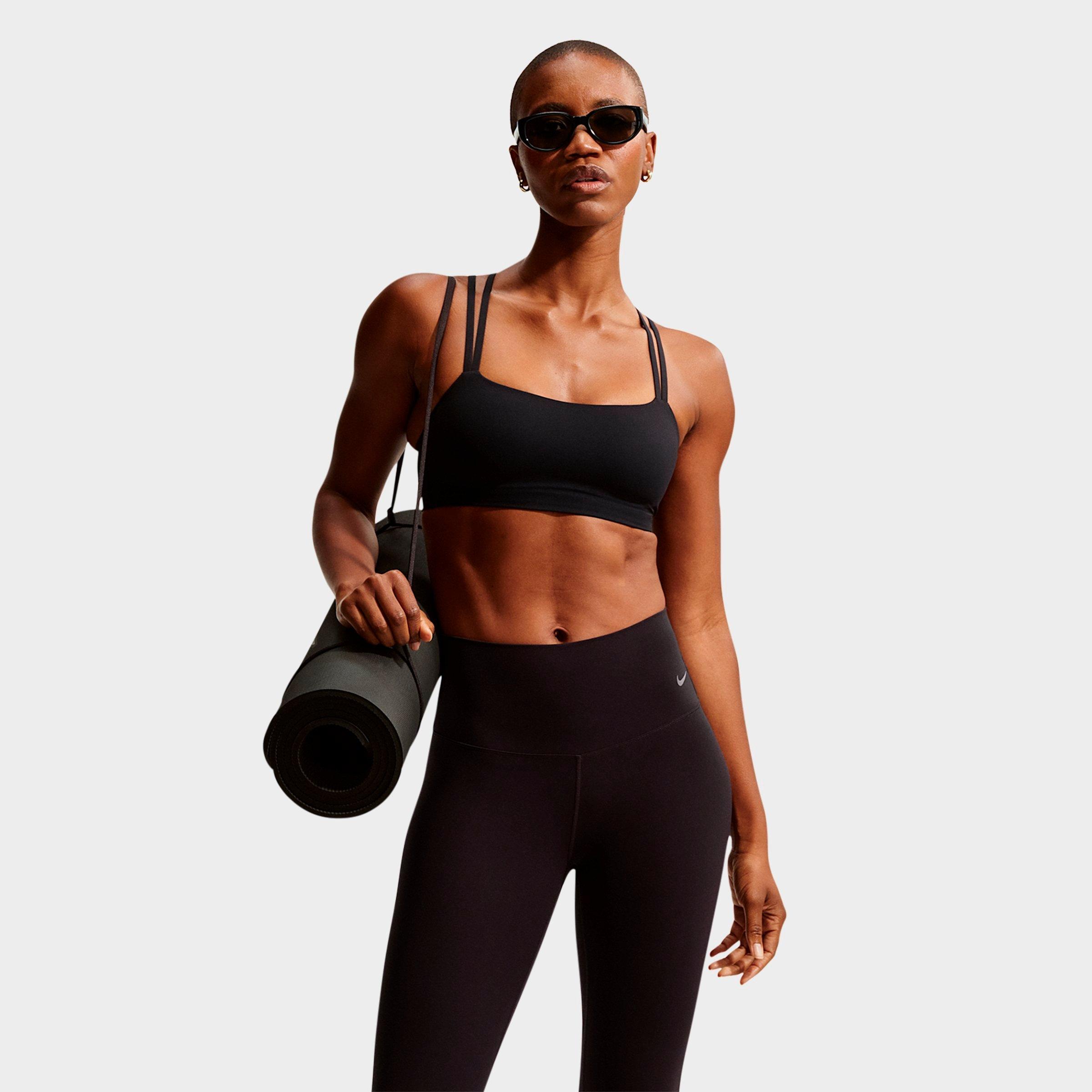 Nike Women's Zenvy Strappy Light Support Padded Sports Bra in Black/Cool Grey Size: XXS