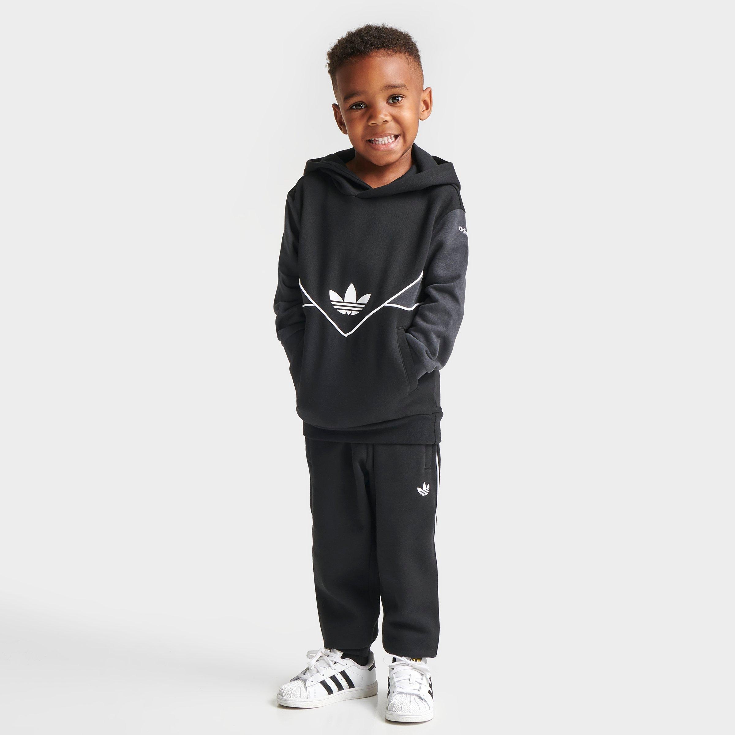 Adidas Originals Adidas Little Kids' Originals Adicolor Hoodie Set In Black/carbon