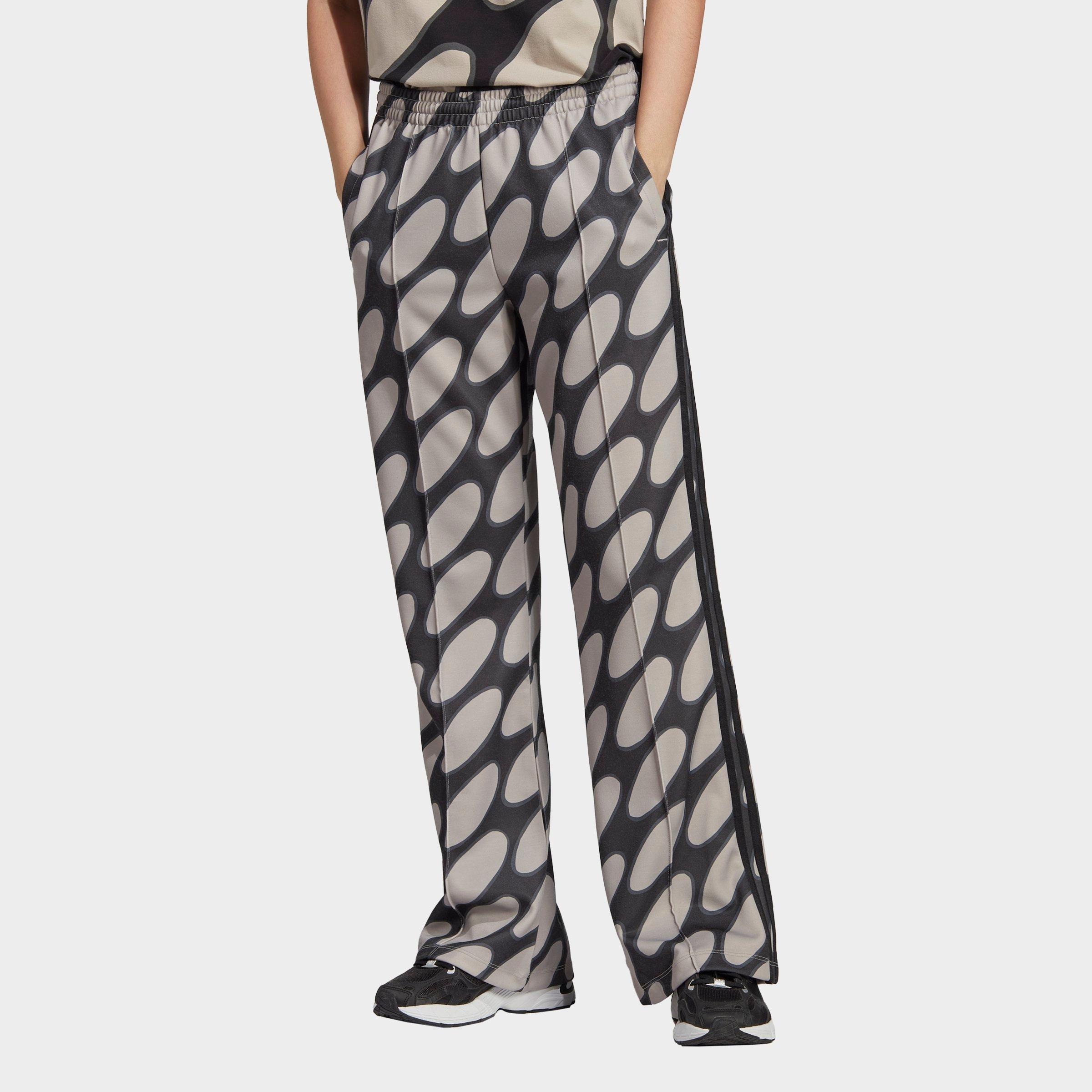 Adidas Originals X Marimekko Linssi Print Flare Knit Track Pants In Multicolor/light Brown