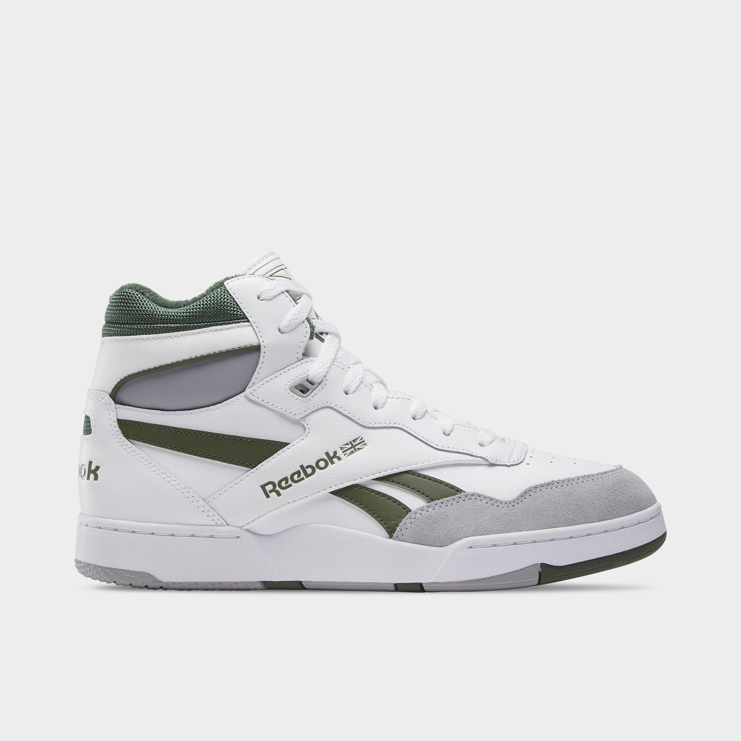 Reebok Men's BB 4000 II Mid Casual Shoes in White/Cold Grey/Varsity Green Size: 13.0