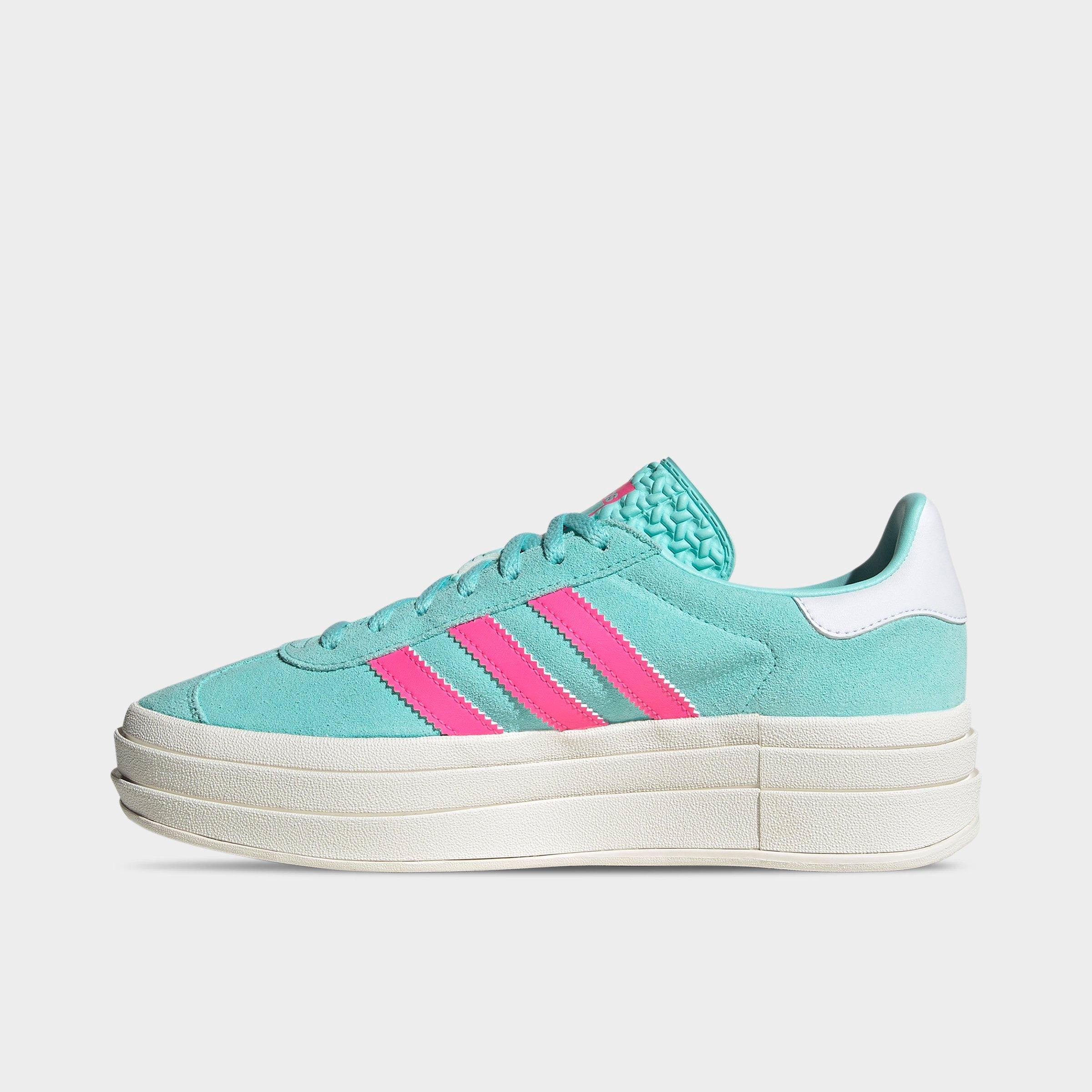 Adidas Originals Womens  Gazelle Bold In Flash Aqua/lucid Pink/white
