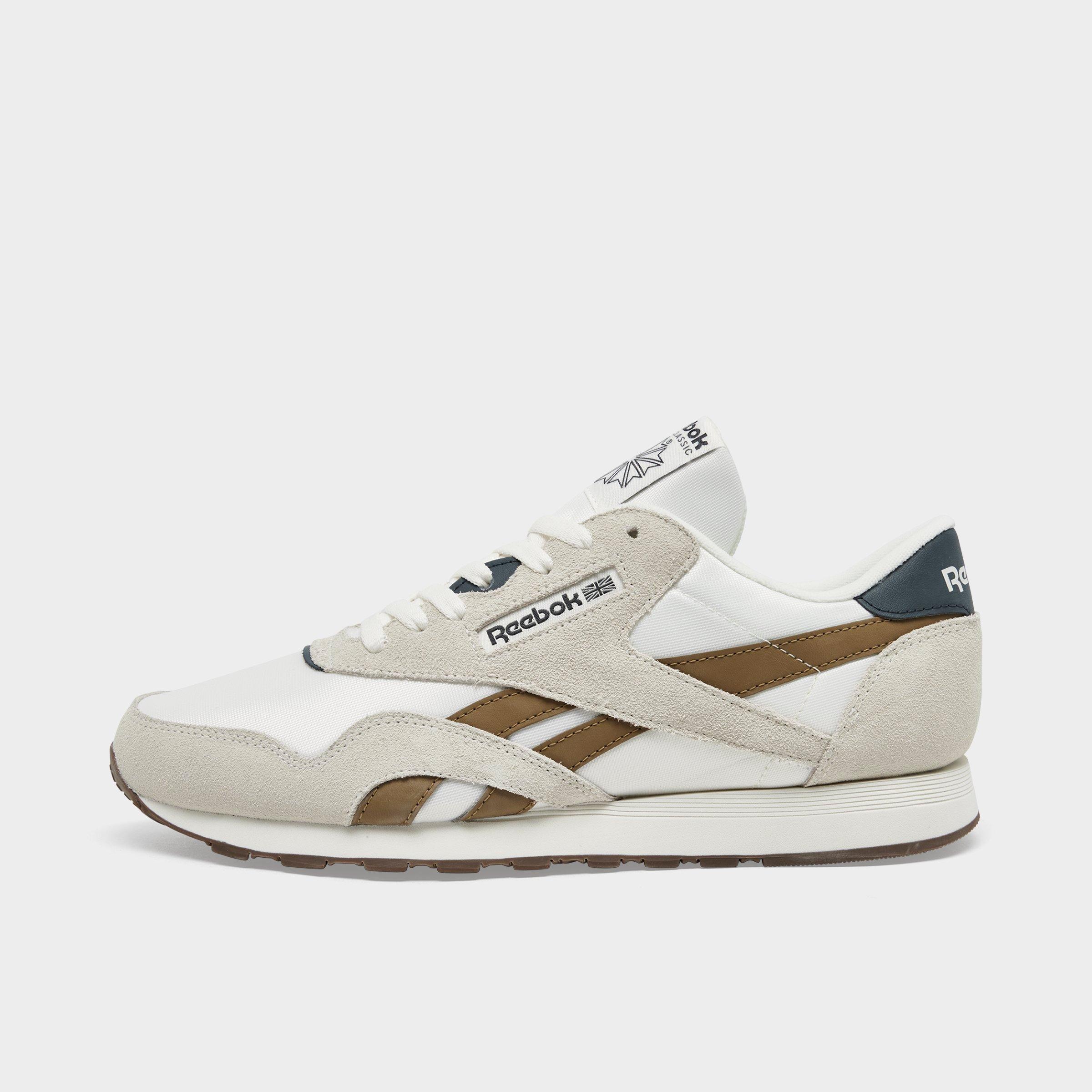 Reebok Men's Classic Nylon Casual Shoes in Chalk/Utility Brown/Beige Size: 12.5