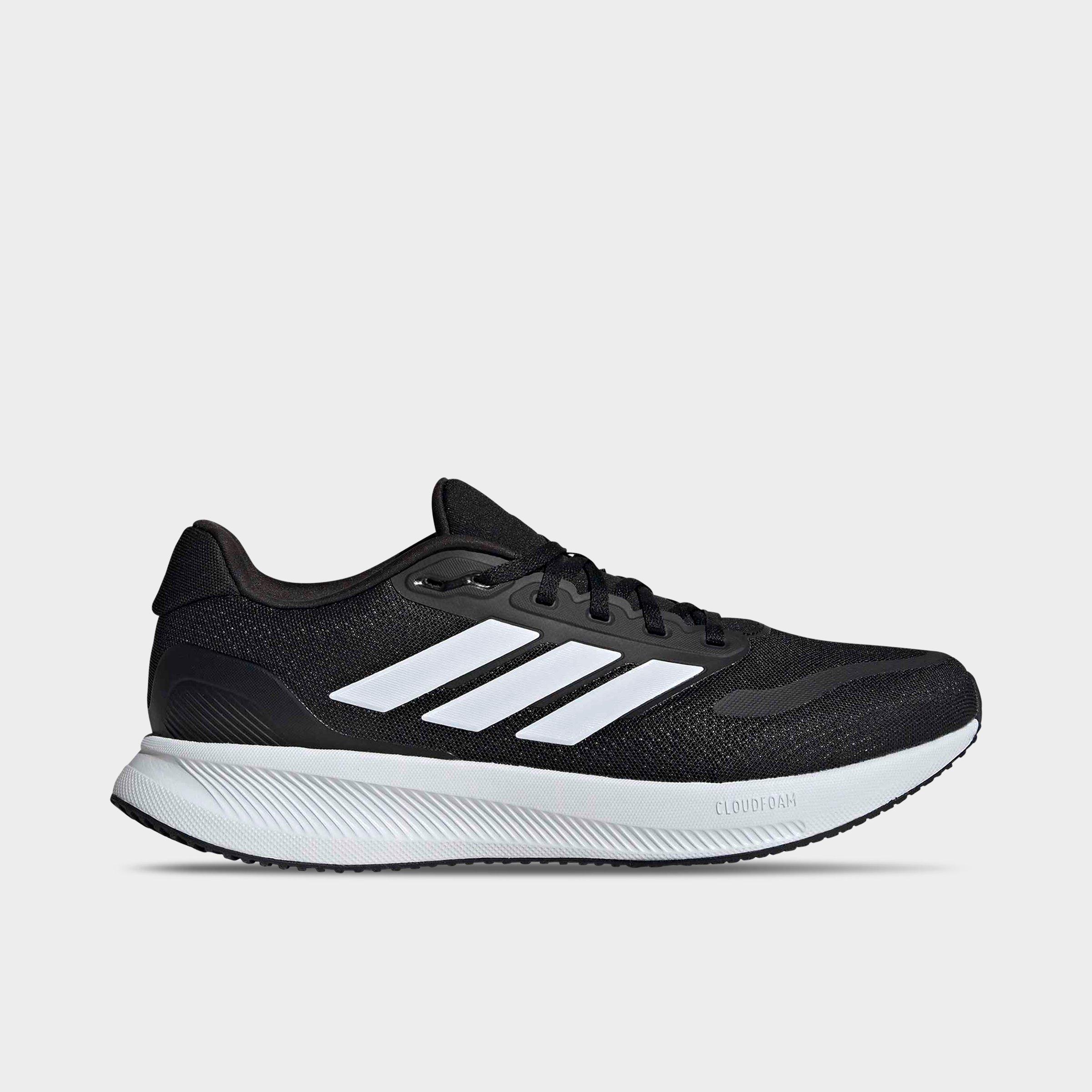 adidas Men's Runfalcon 5.0 Running Shoes (Wide Width) in Black/Cloud White/Black Size: 7.5