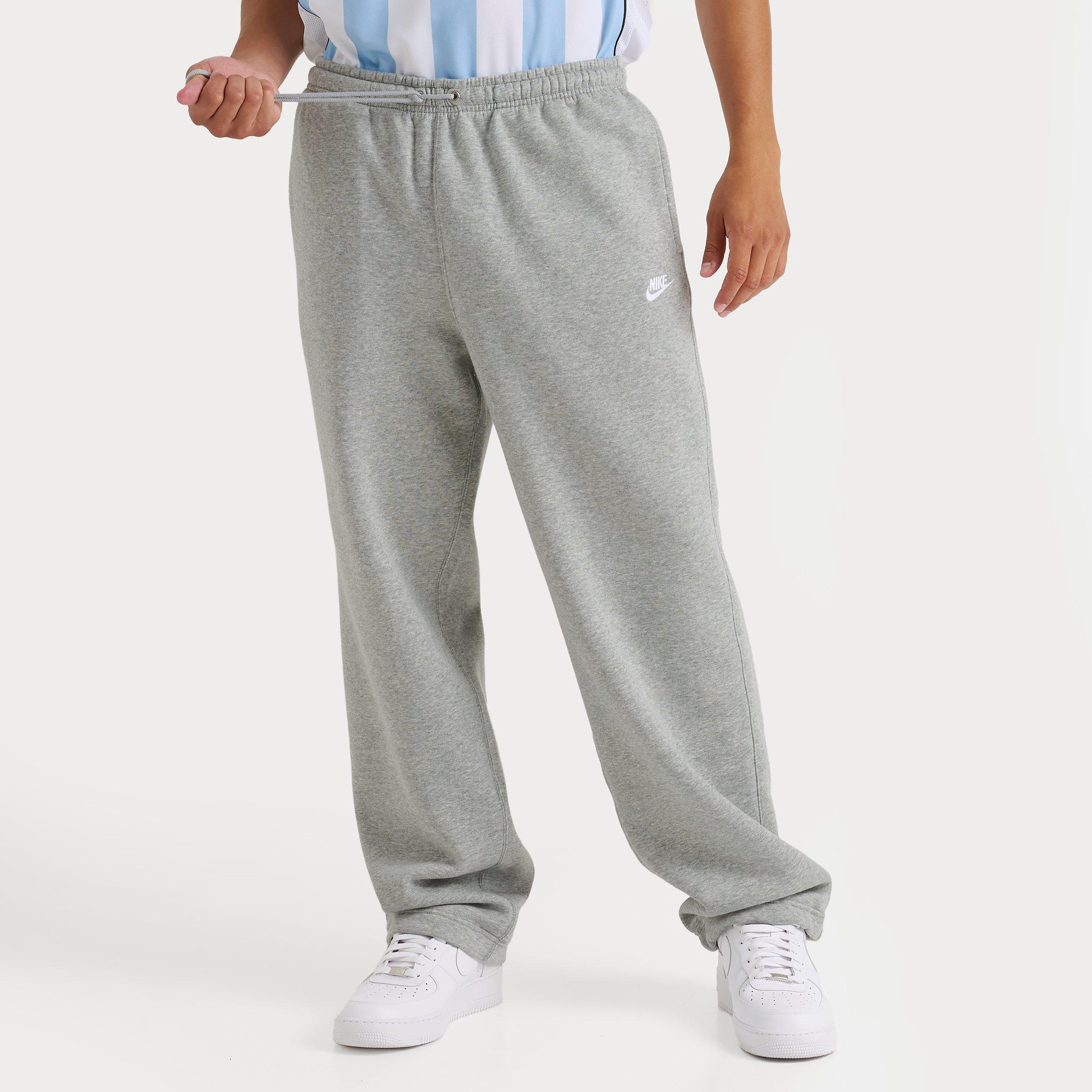 Nike Men's Sportswear Club Fleece Bungee Jogger Pants in Dark Grey Heather/Light Smoke Grey/White Size: XS