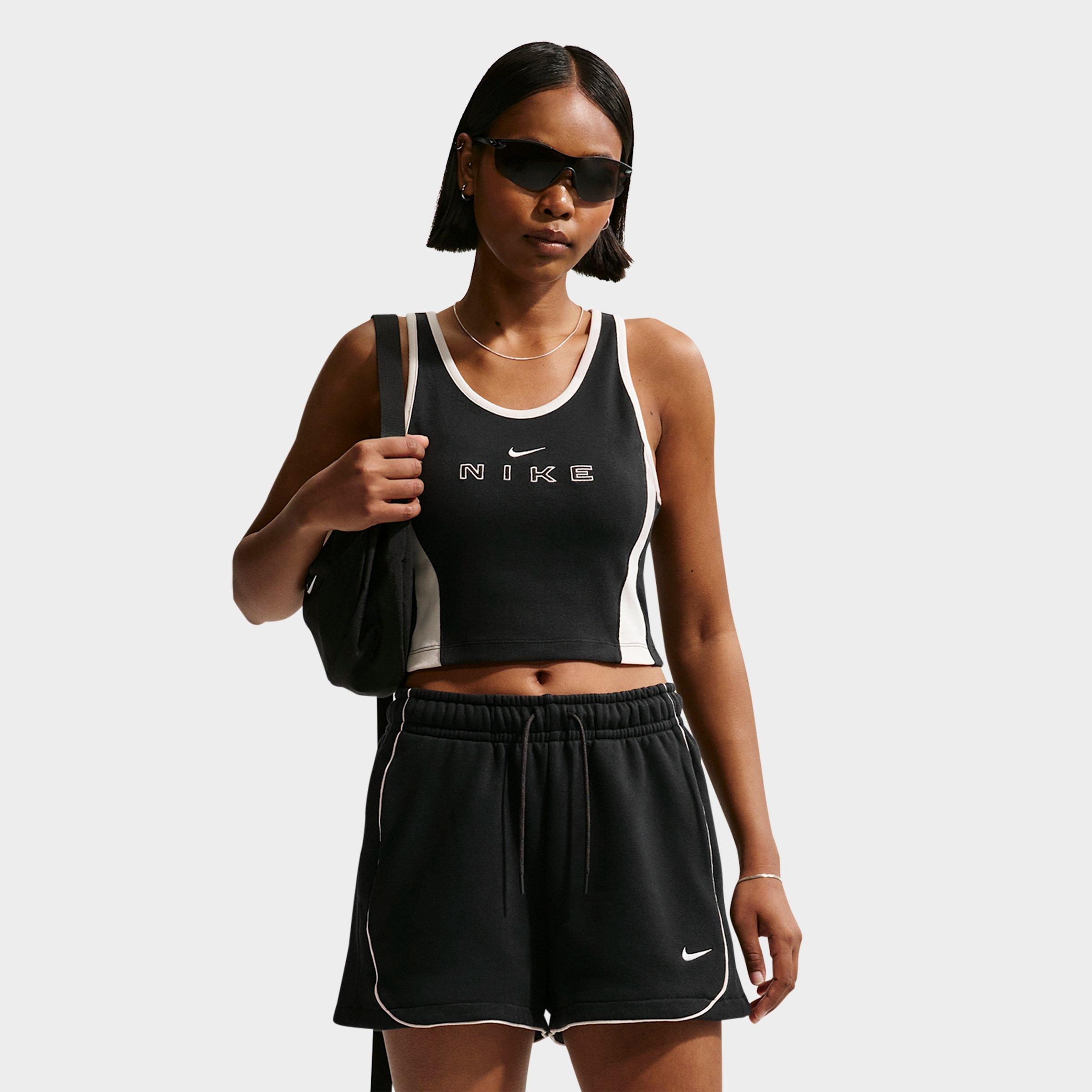 Nike Women's Sportswear Tight Graphic Tank Top in Black/Chalk Size: XL