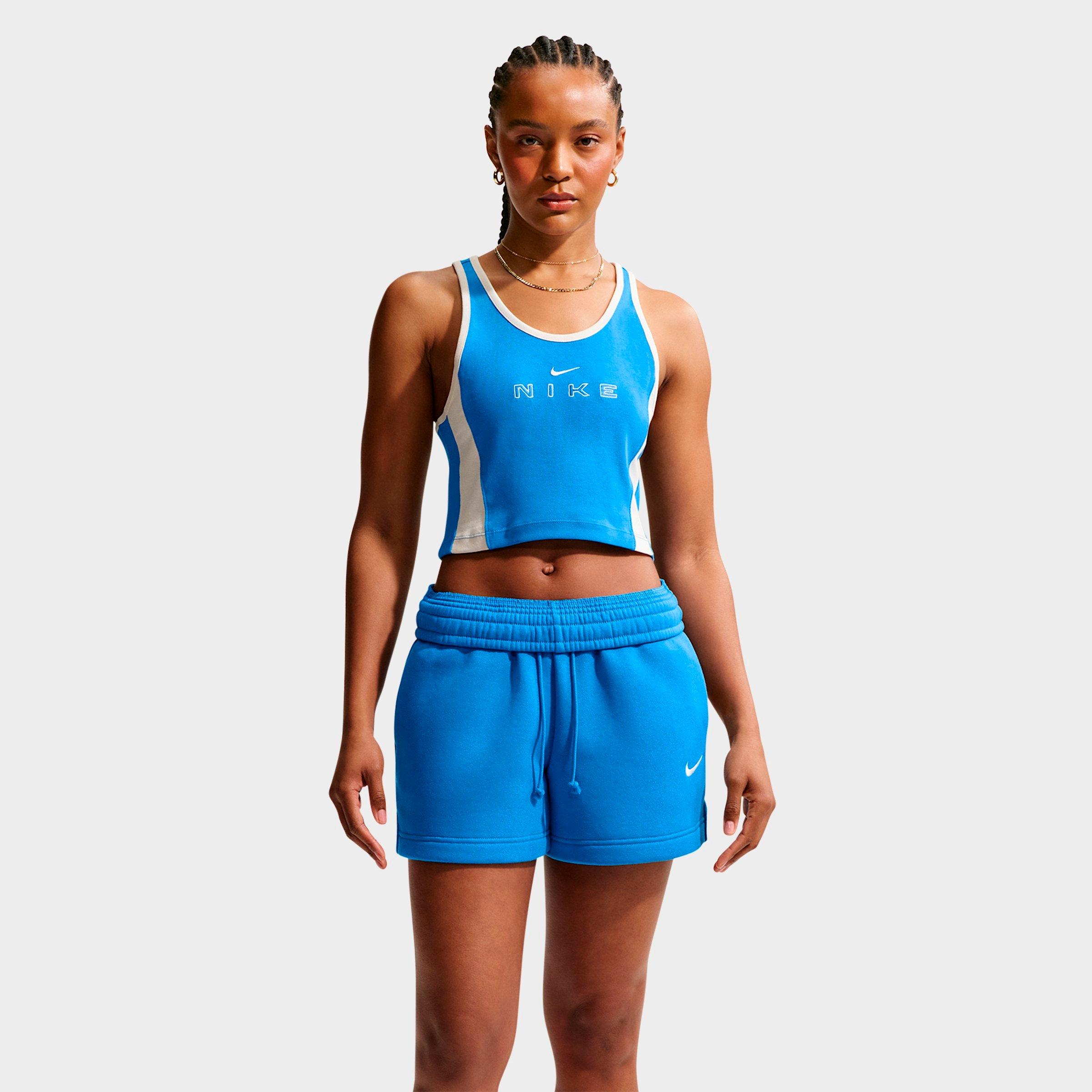 Nike Women's Sportswear Tight Graphic Tank Top in Light Photo Blue/Chalk Size: Medium