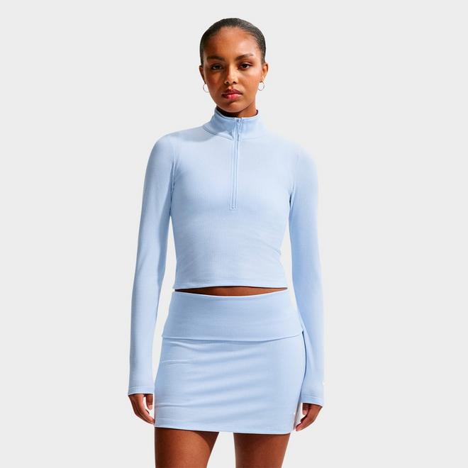 Women's Nike Sportswear Chill Knit Quarter-Zip Long-Sleeve Ribbed Top
