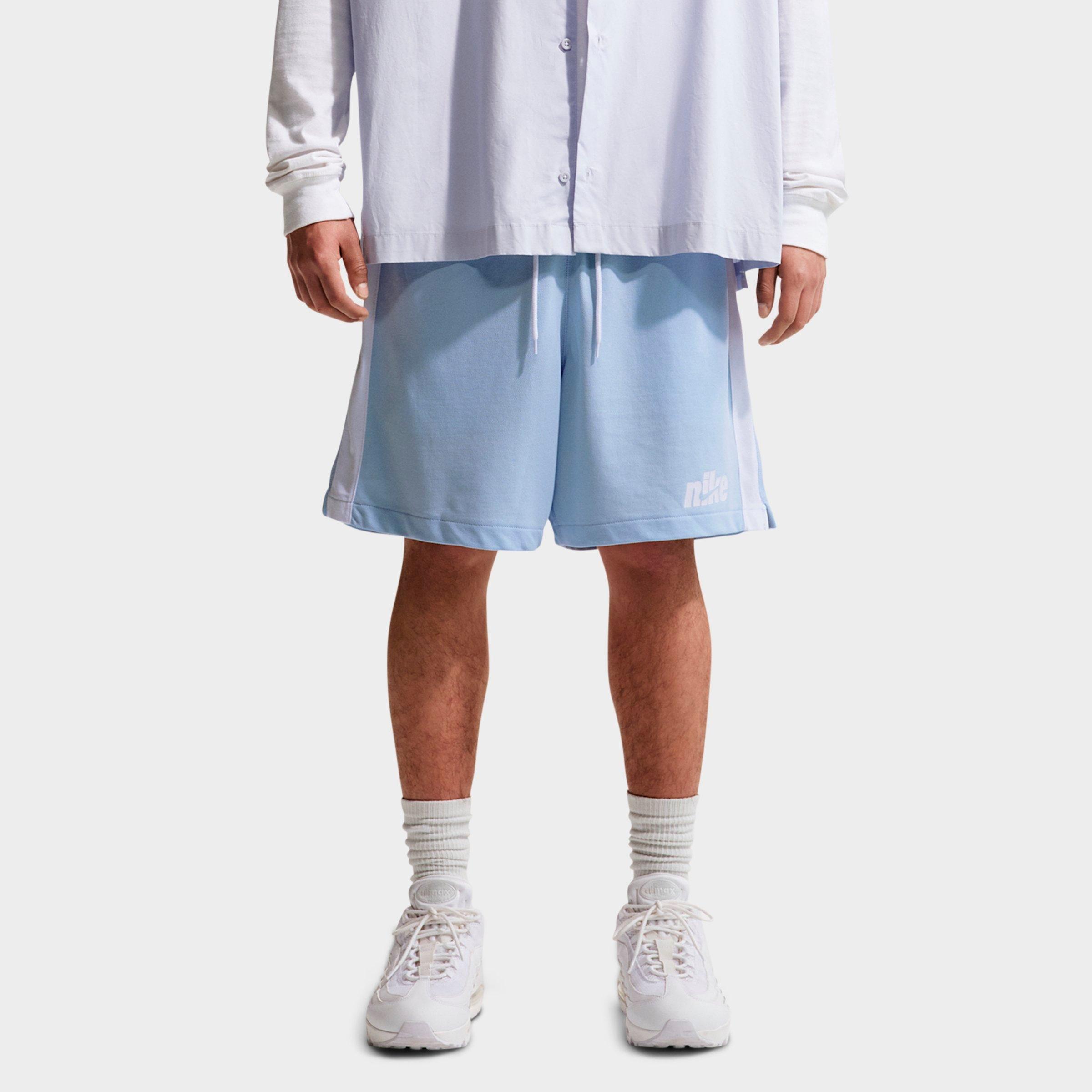 Nike Men's Sportswear Club Knit Flow Shorts in Hydrogen Blue/White/White Size: Small